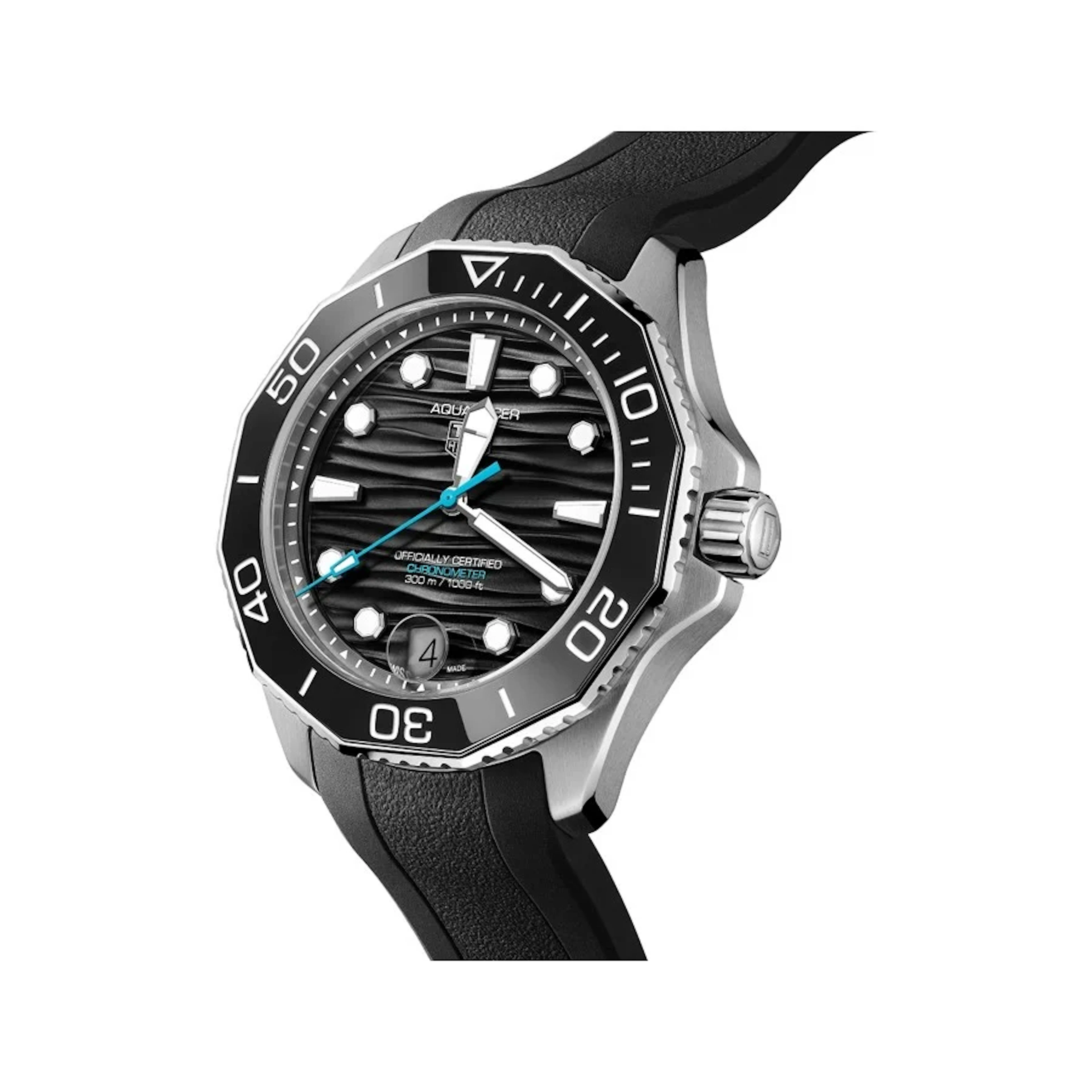 TAG Heuer Aquaracer 300 Black dial 42mm Date WBP5110.FT6257 Rubber Stap