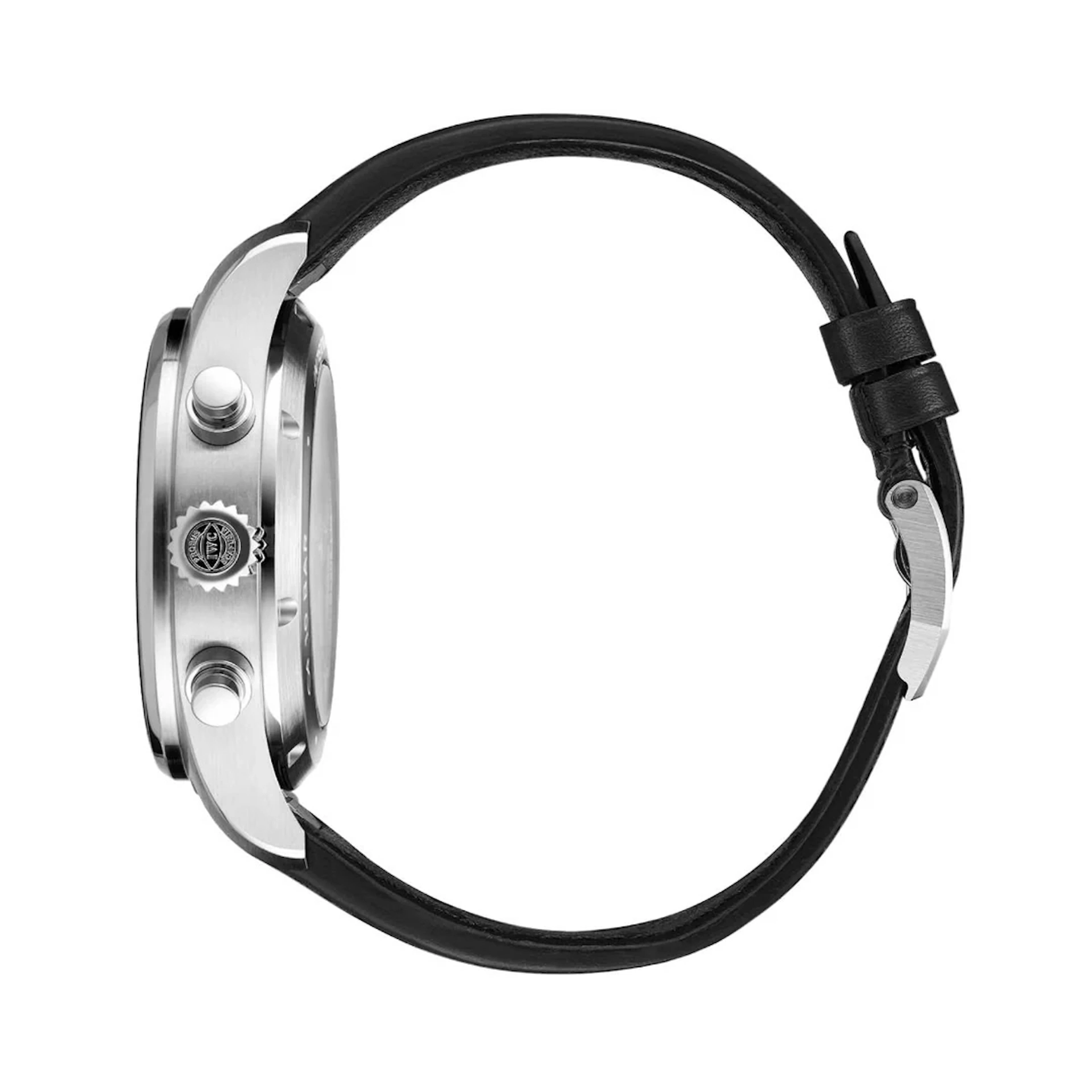 IWC Chronograph 41mm Black Leather Strap Mens Watch Ref#IW388111