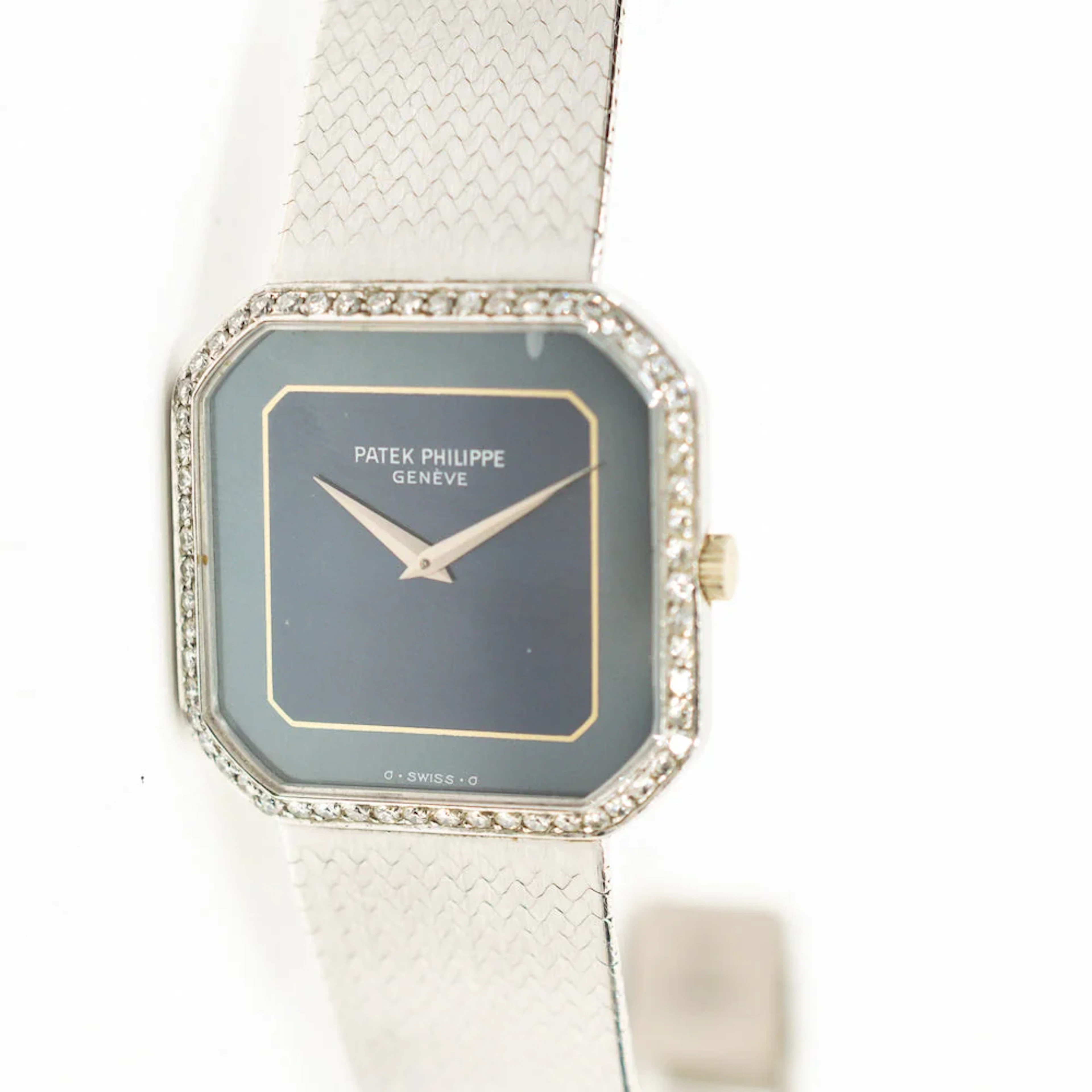 Patek Philippe Vintage Octagon White Gold Diamond 3854 Watch