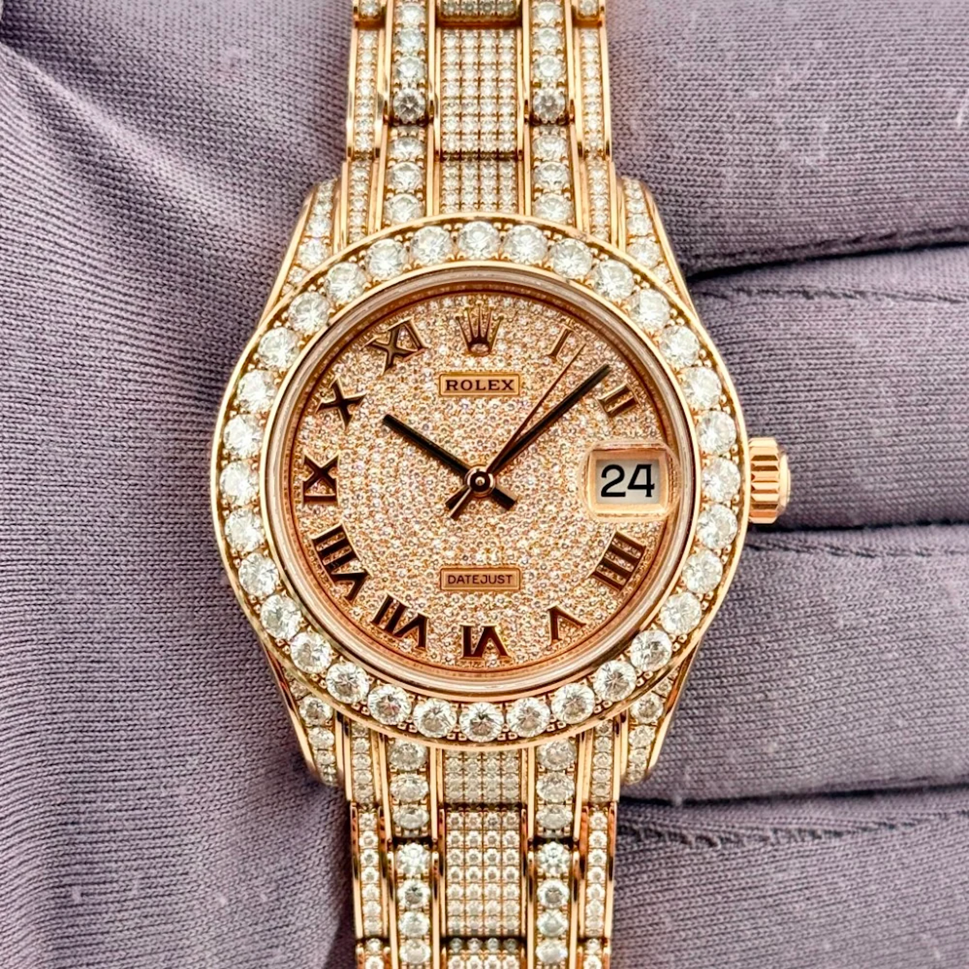 Rolex Pearlmaster 34mm All Diamond 81405RBR Watch