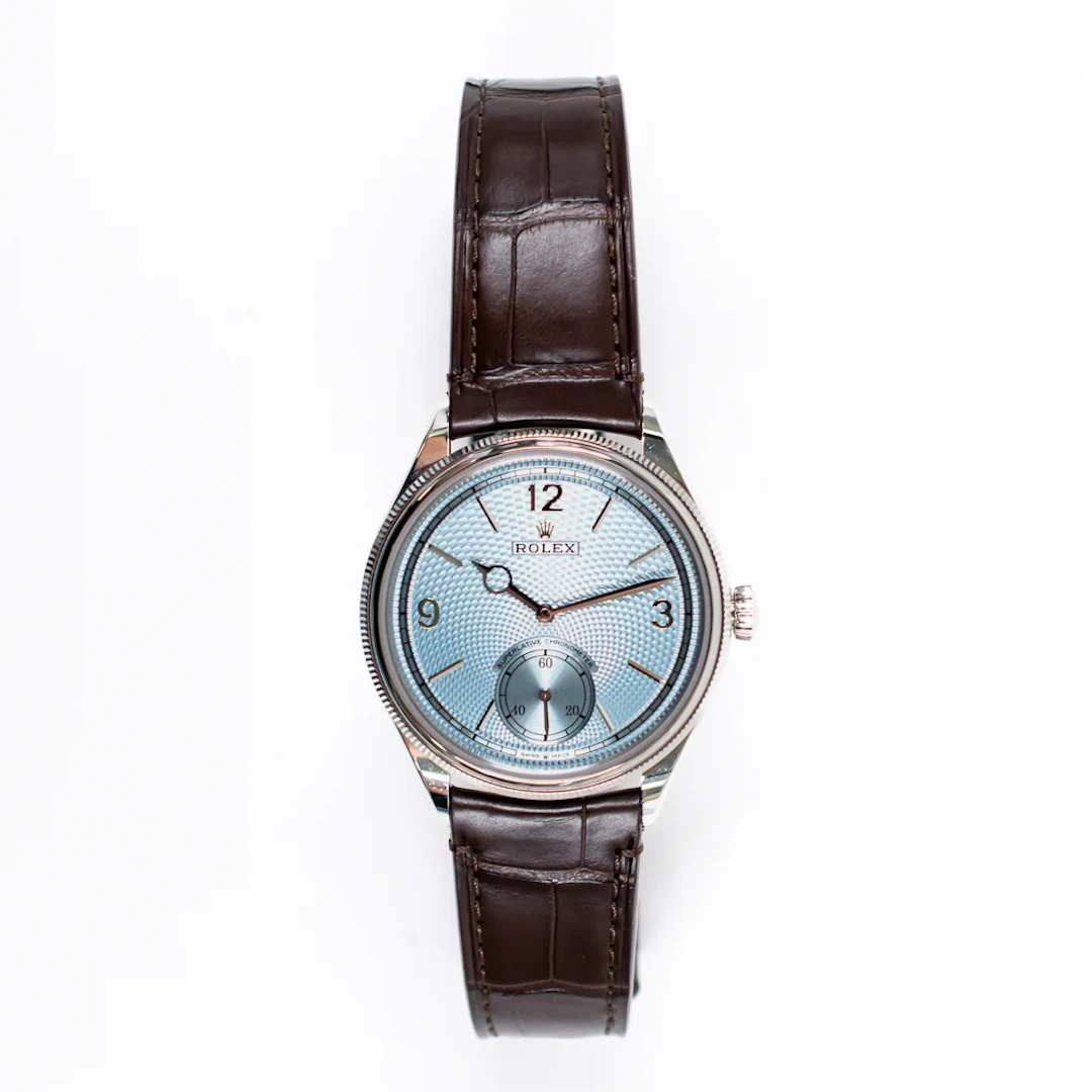 Rolex 1908 Platinum Ice Blue Dial 52506 Men's Watch