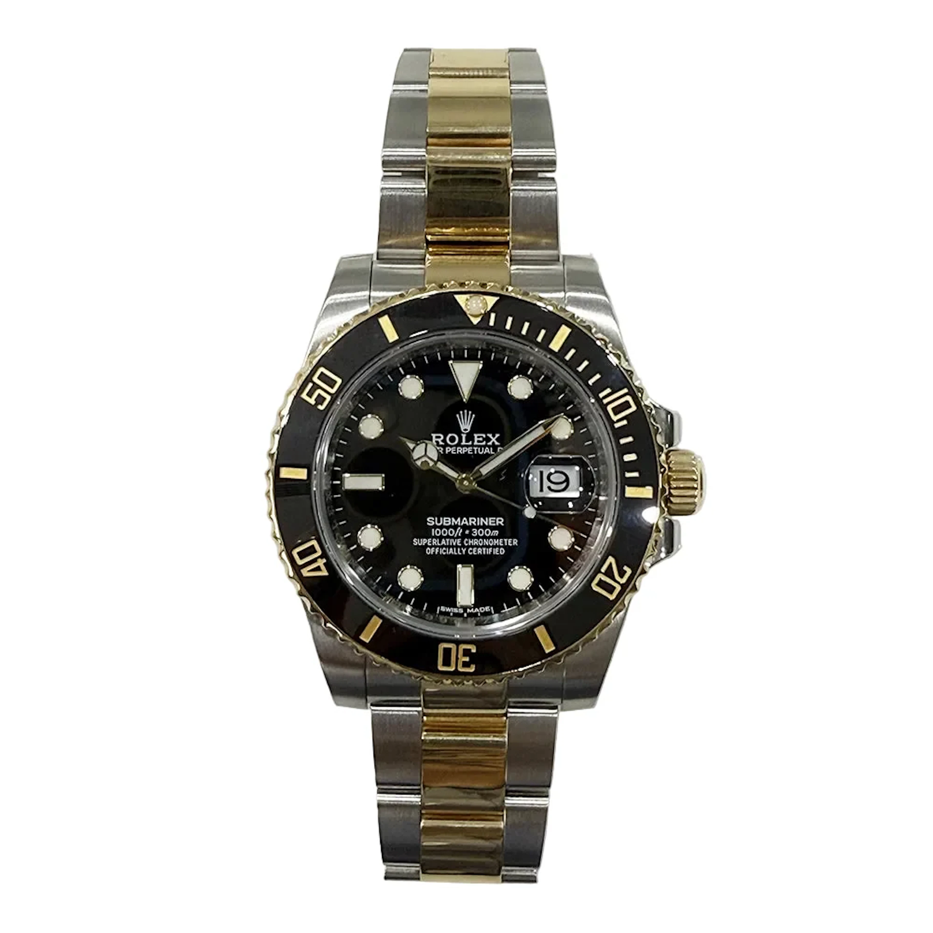 Rolex Two Tone Black Dial Submariner 116613LN