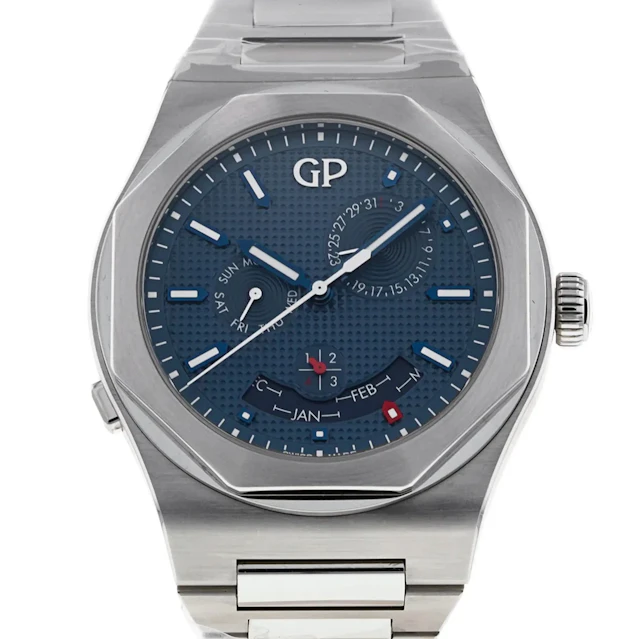 Girard Perregaux Laureato Perpetual Calendar “Clous de Paris” 81035-11-431-11A