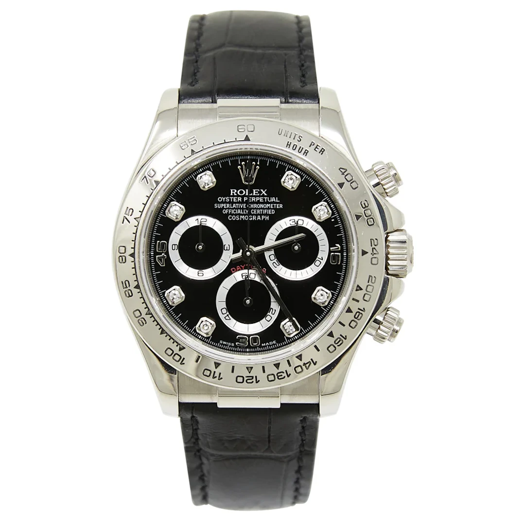 Rolex Daytona 18k White Gold Men's 116519 Diamond Watch