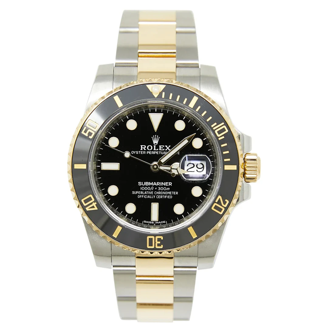 Rolex Two Tone Black Dial Submariner 116613LN