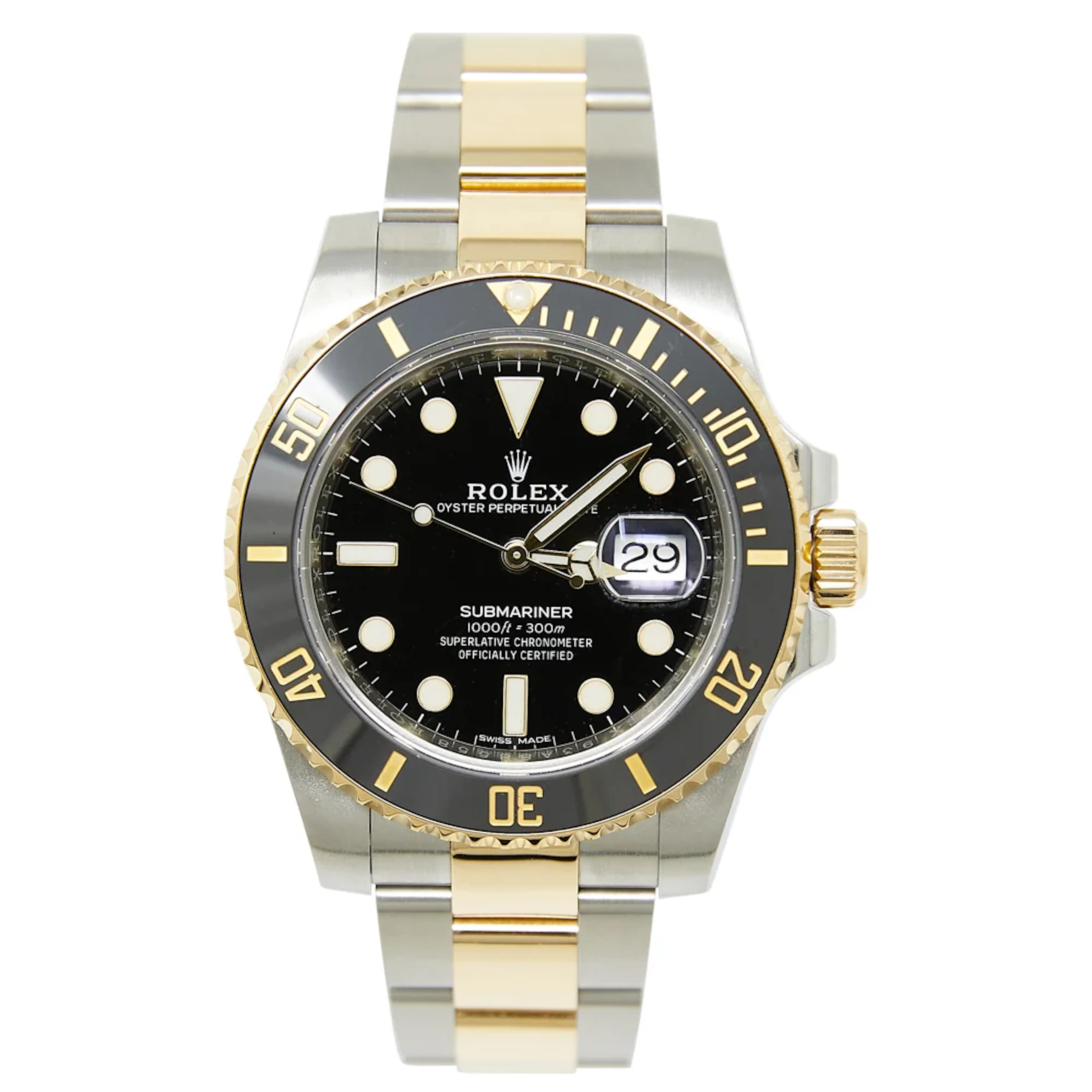 Rolex Two Tone Black Dial Submariner 116613LN