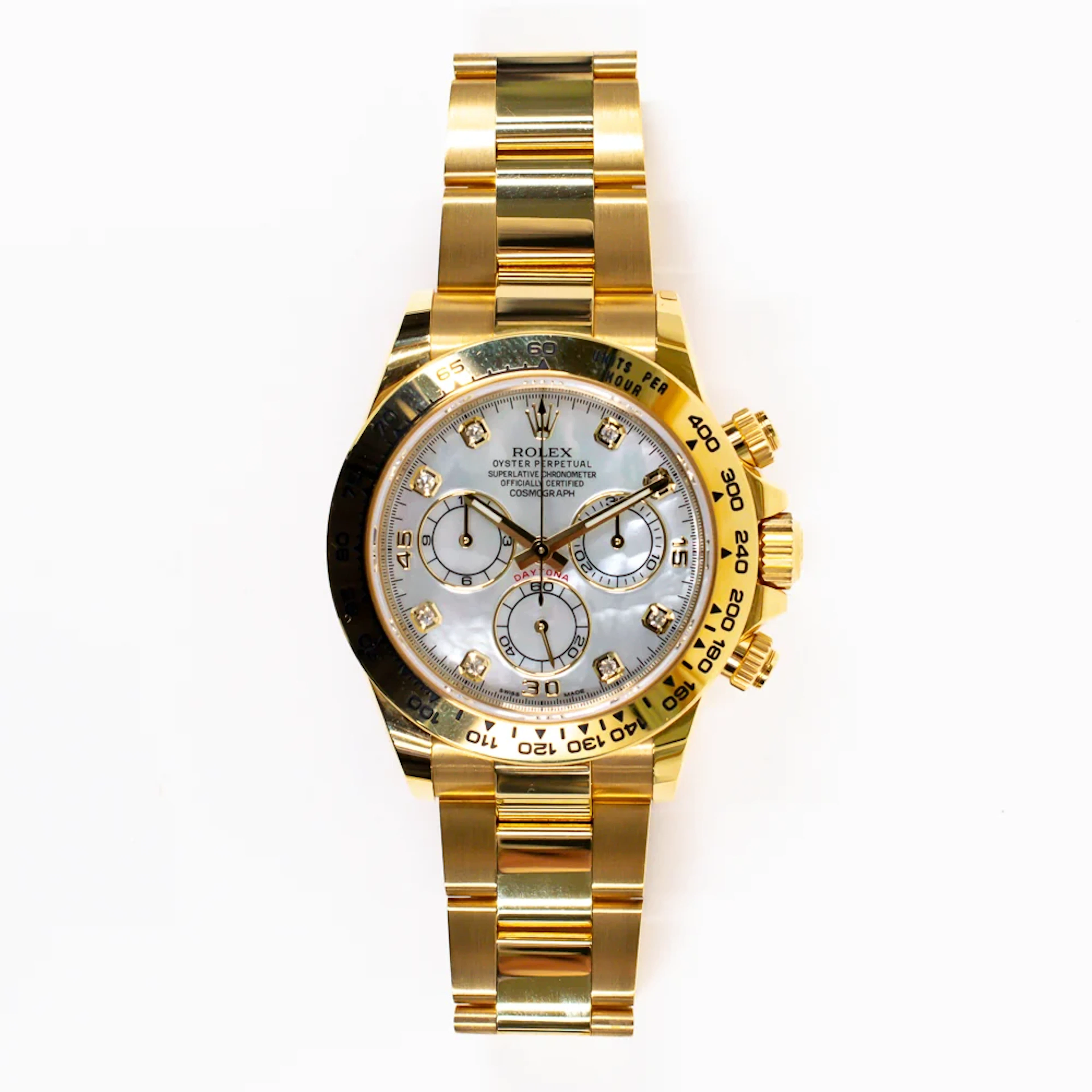Rolex Daytona 18k Yellow Gold Diamond Watch 116508