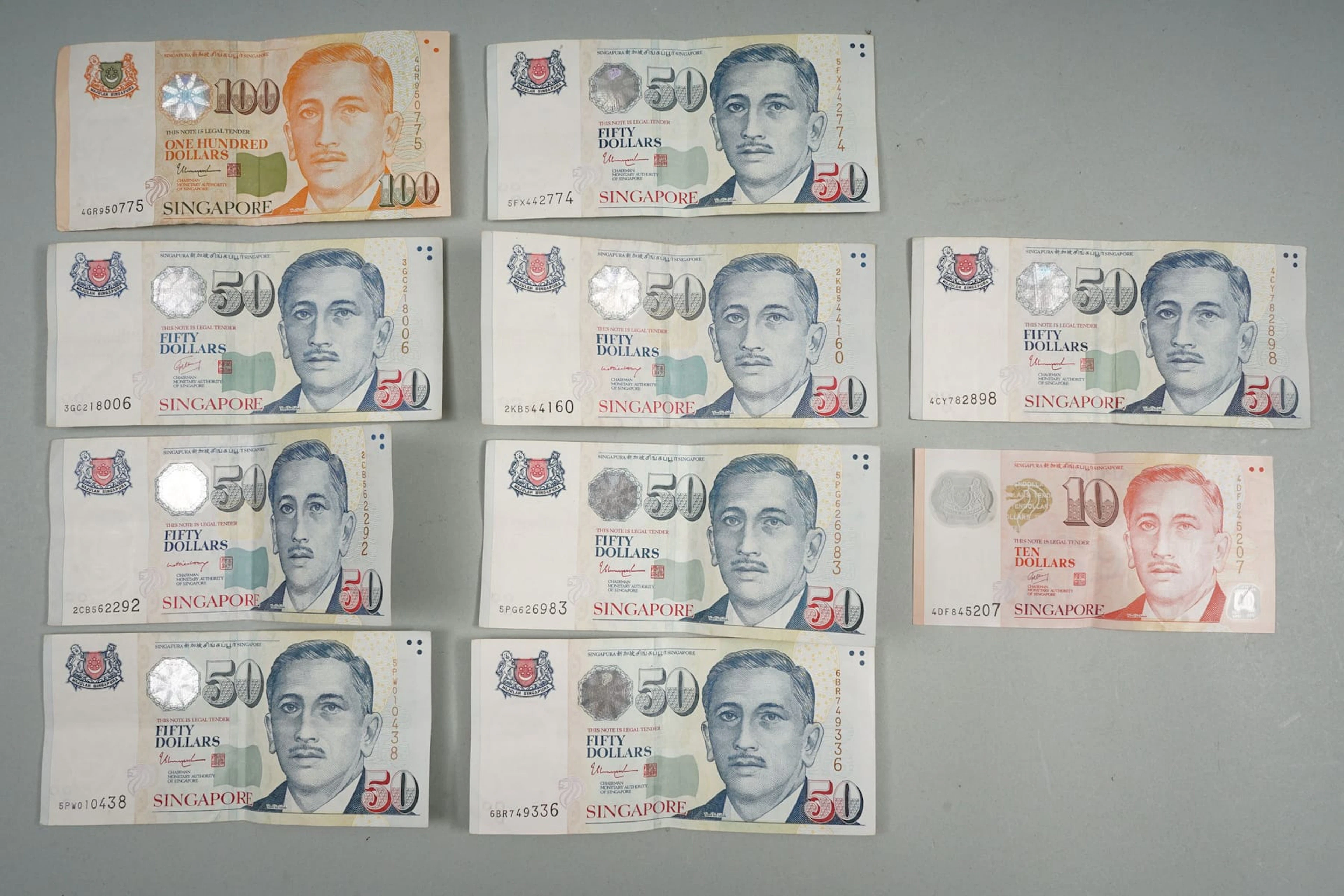 (23.) Singapore seteleitä yhteisarvo 510 Dollars