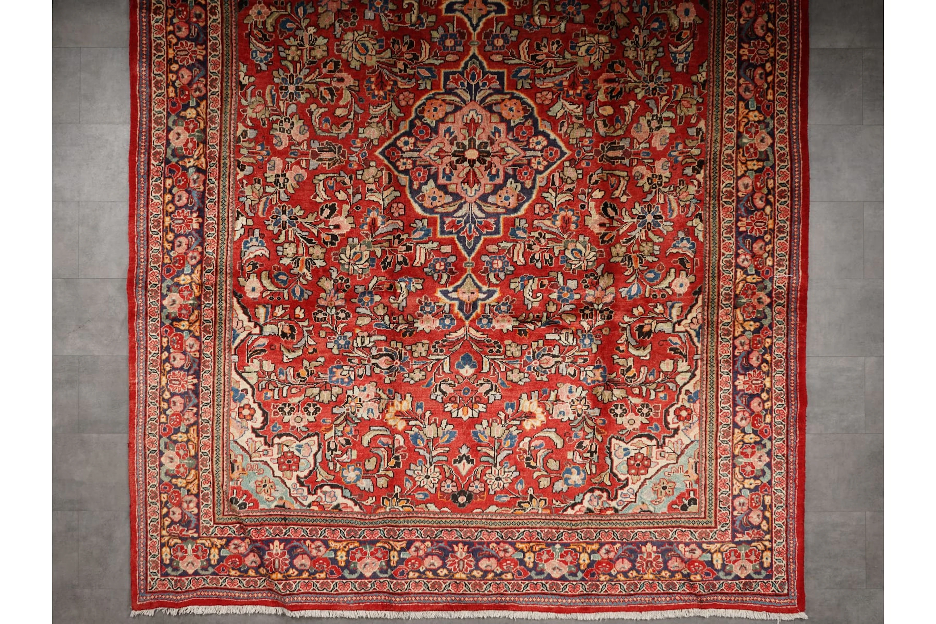 Käsinsolmittu matto, 387 x 281 cm, Iran, Mahal