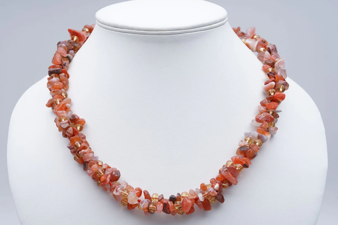 (3519) NECKLACE clasp SILVER 925 / 1000 SAPPHIRES / DIAMONDS - CITRINES