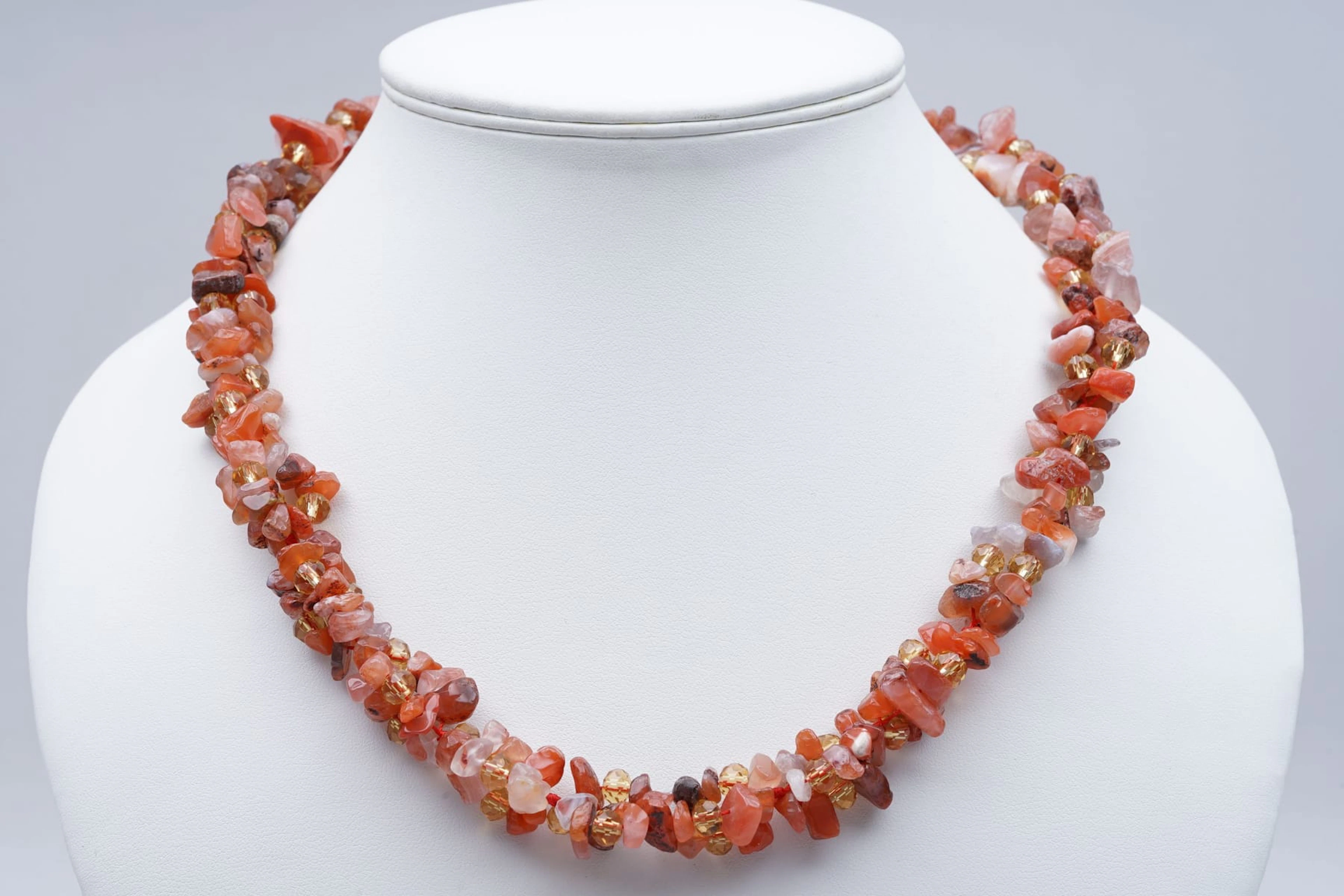 (3519) NECKLACE clasp SILVER 925 / 1000 SAPPHIRES / DIAMONDS - CITRINES