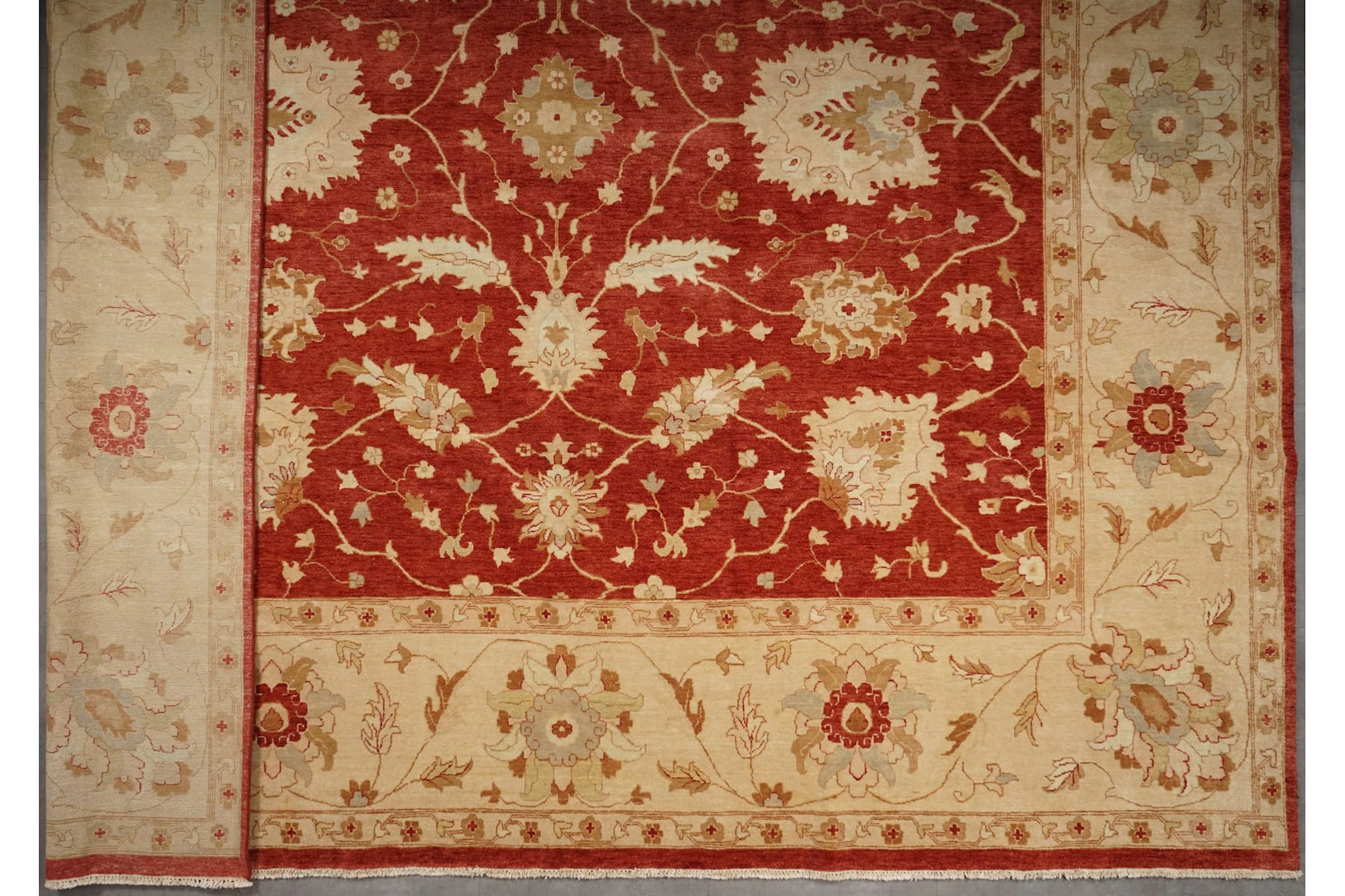 Käsinsolmittu matto, 425 x 419 cm, Zigler