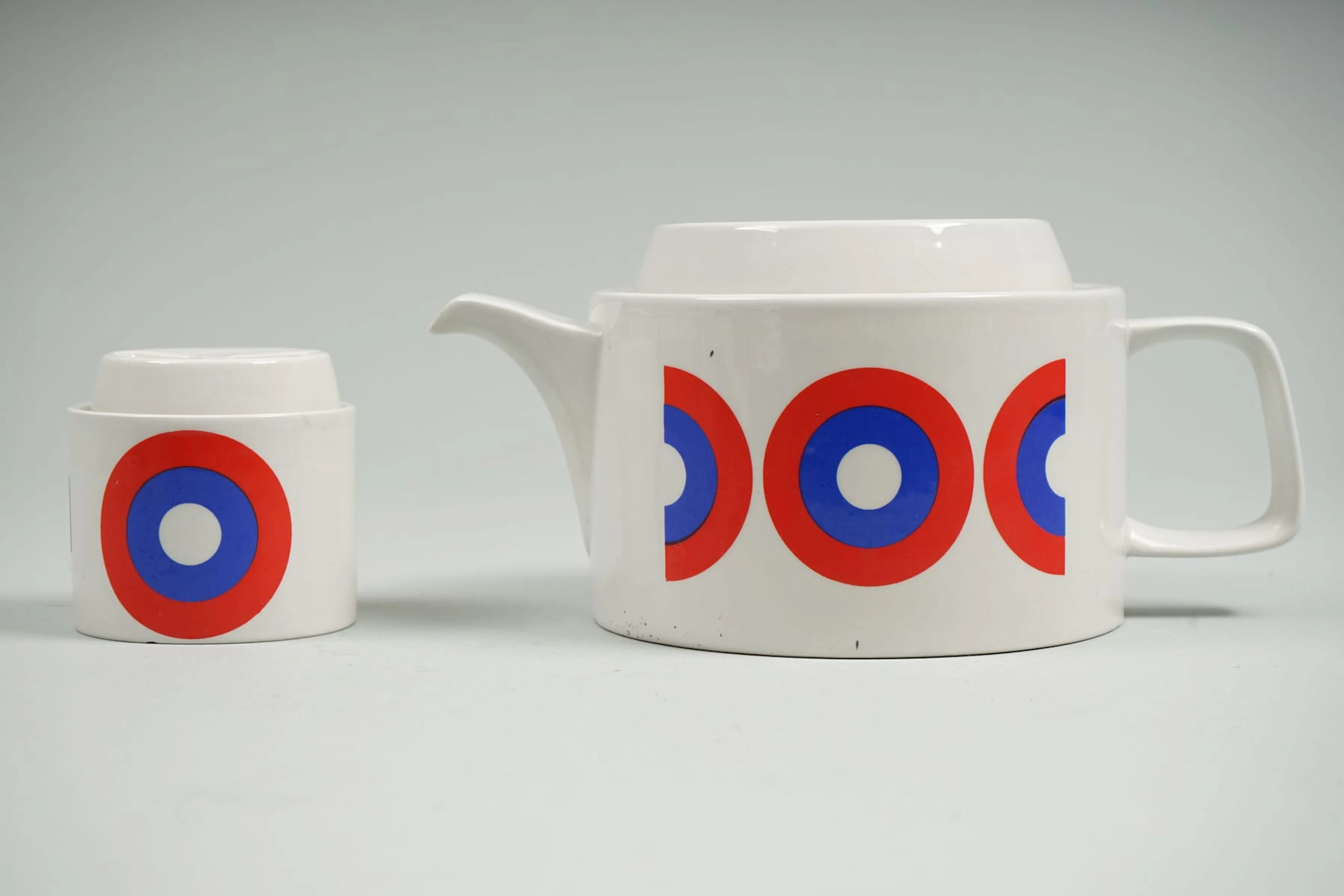 !CERAMICA FRANCO POZZI, teekannu ja sokerikko, keramiikkaa, 1960-1970-luku