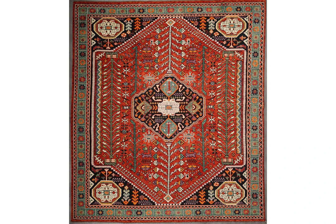Käsinsolmittu matto, 287 x 152 cm, Sherazi