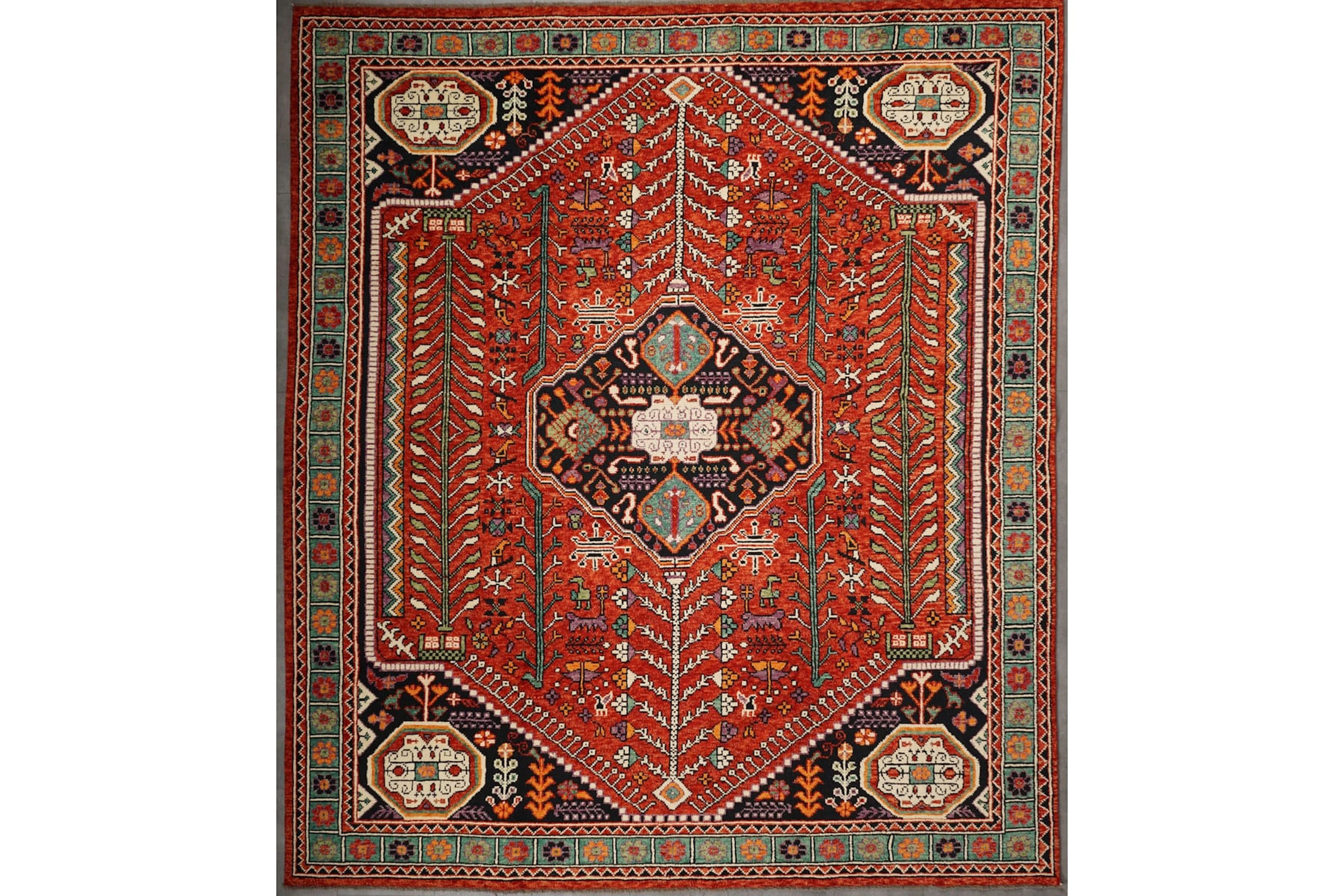 Käsinsolmittu matto, 287 x 152 cm, Sherazi