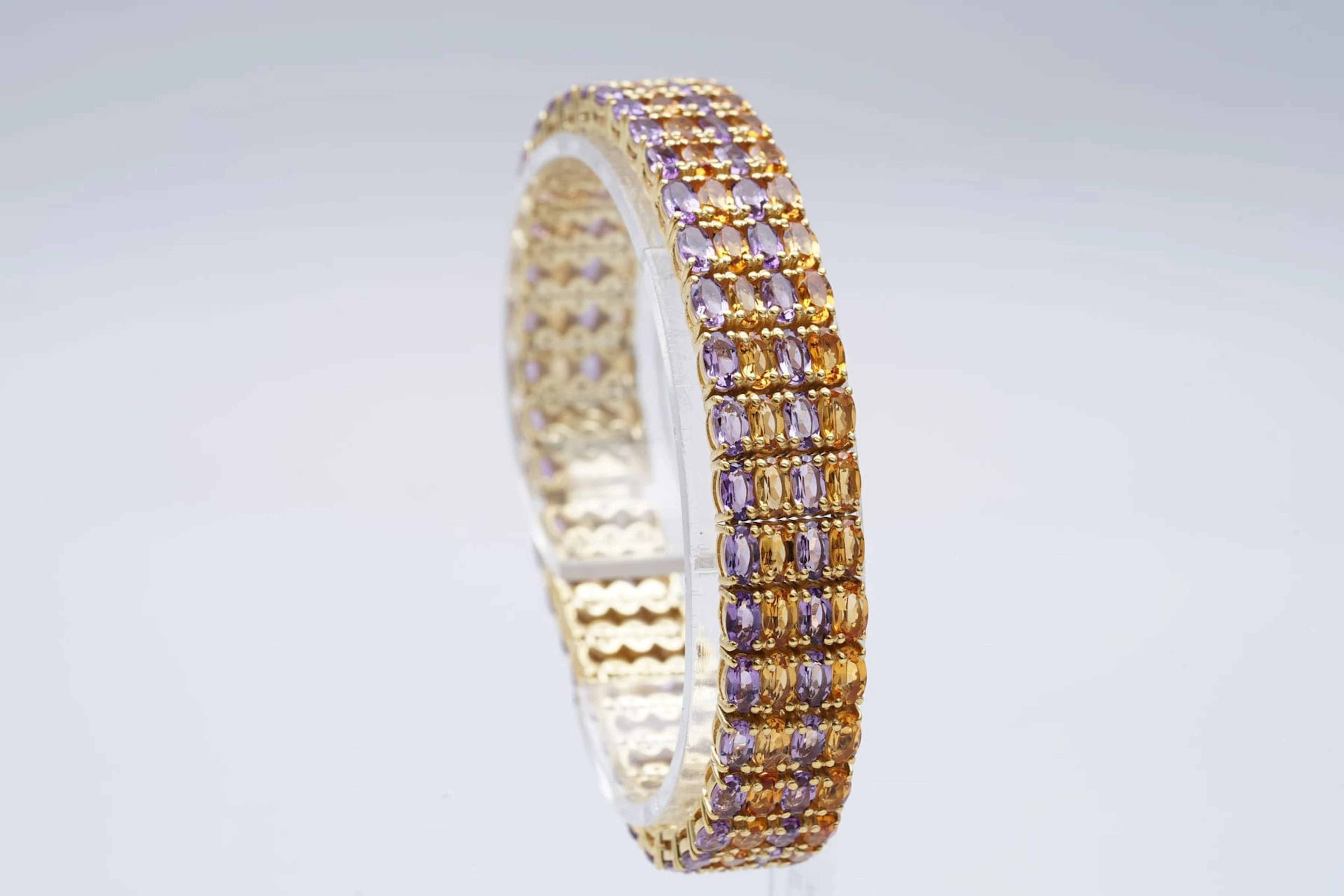 (3125) BRACELET yellow SILVER 925 / 1000 AMETHYST(15.4) CITRIN(15.15)