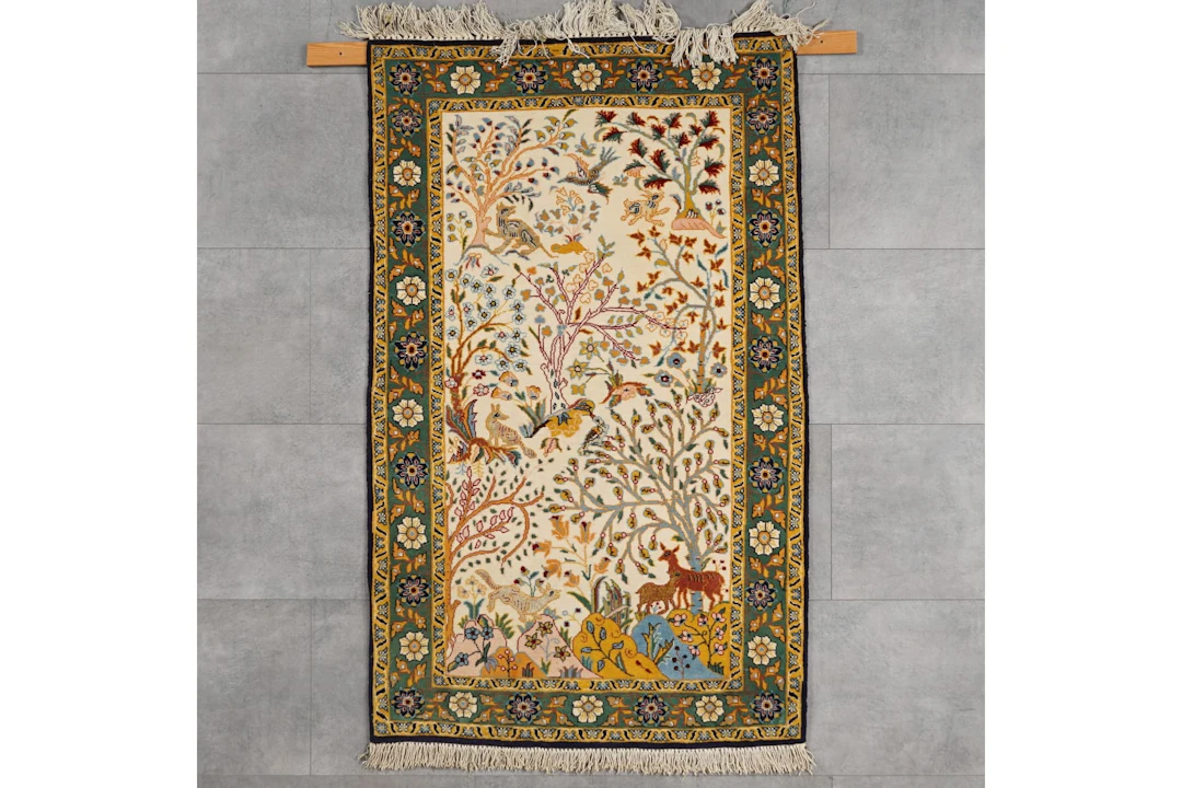 Käsinsolmittu matto, 128 x 80 cm
