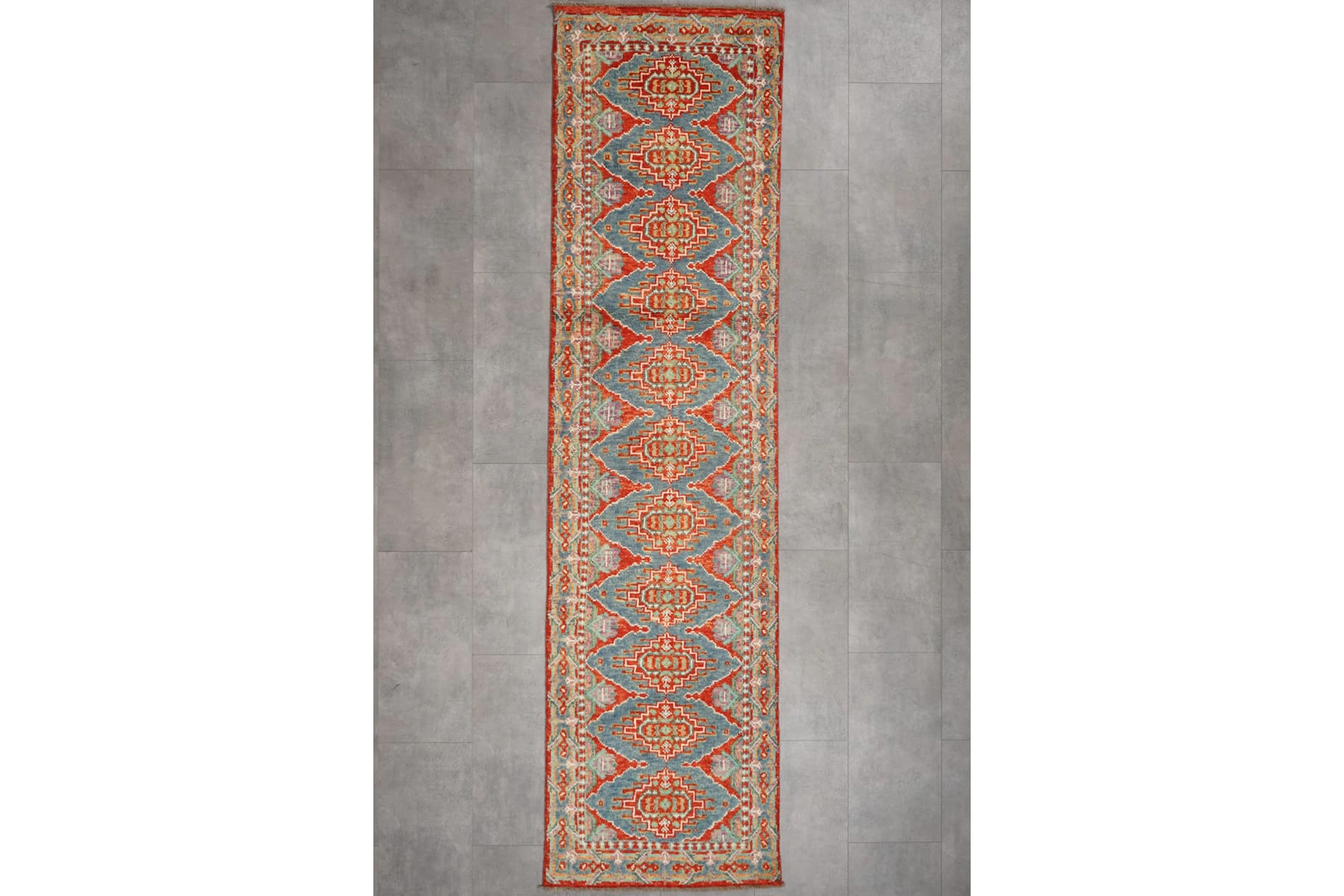 Käsinsolmittu matto, 299 x 77 cm, Abshari
