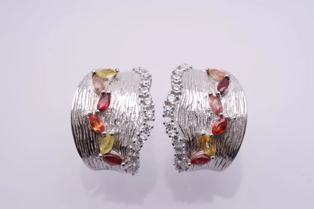EARRING SILVER 925/1000 TOURMALINES CZ (2985)