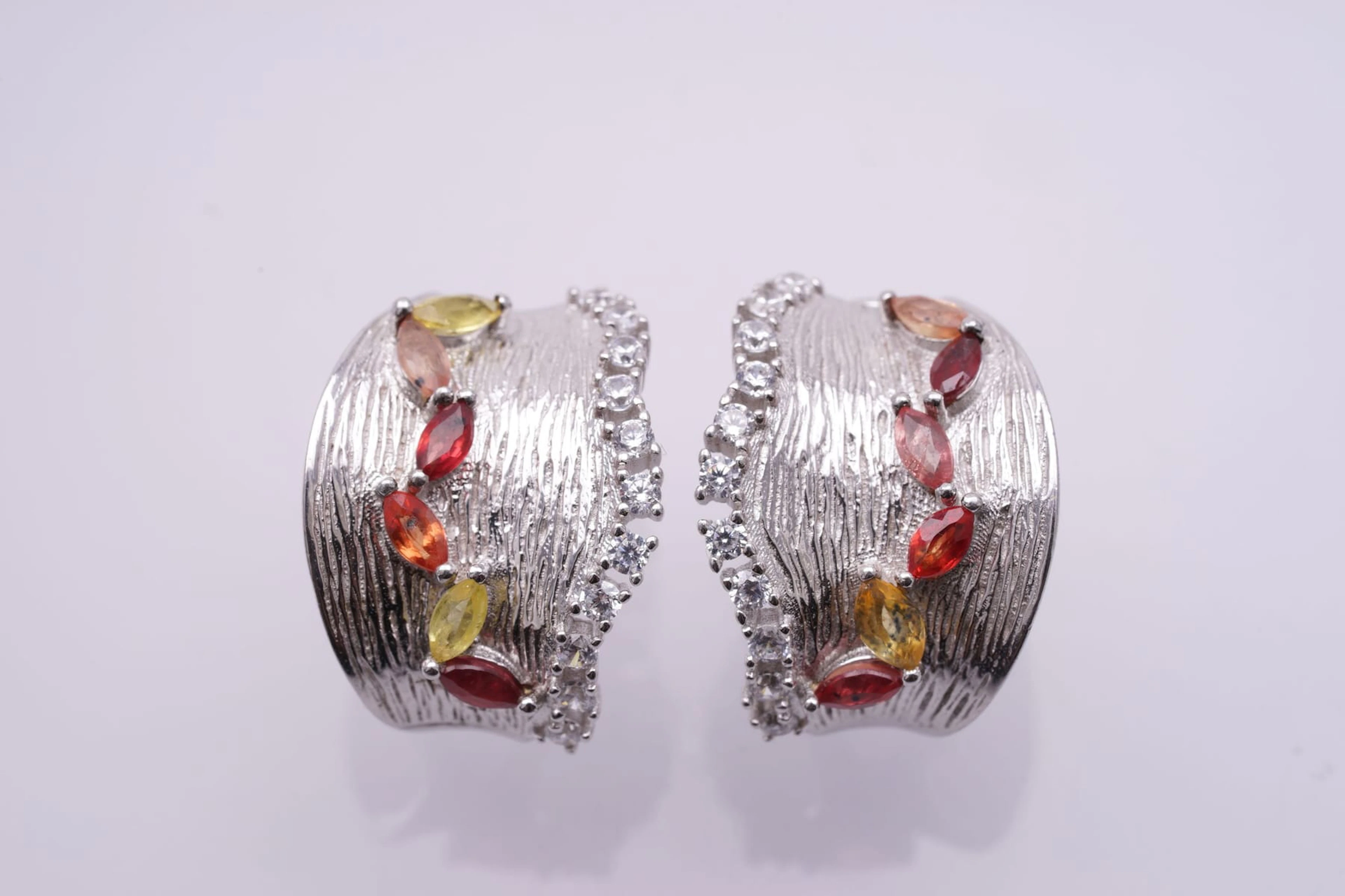 EARRING SILVER 925/1000 TOURMALINES CZ (2985)