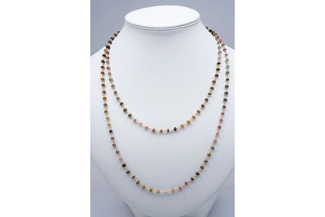 (3610) NECKLACE yellow SILVER 925 / 1000 TOURMALINES