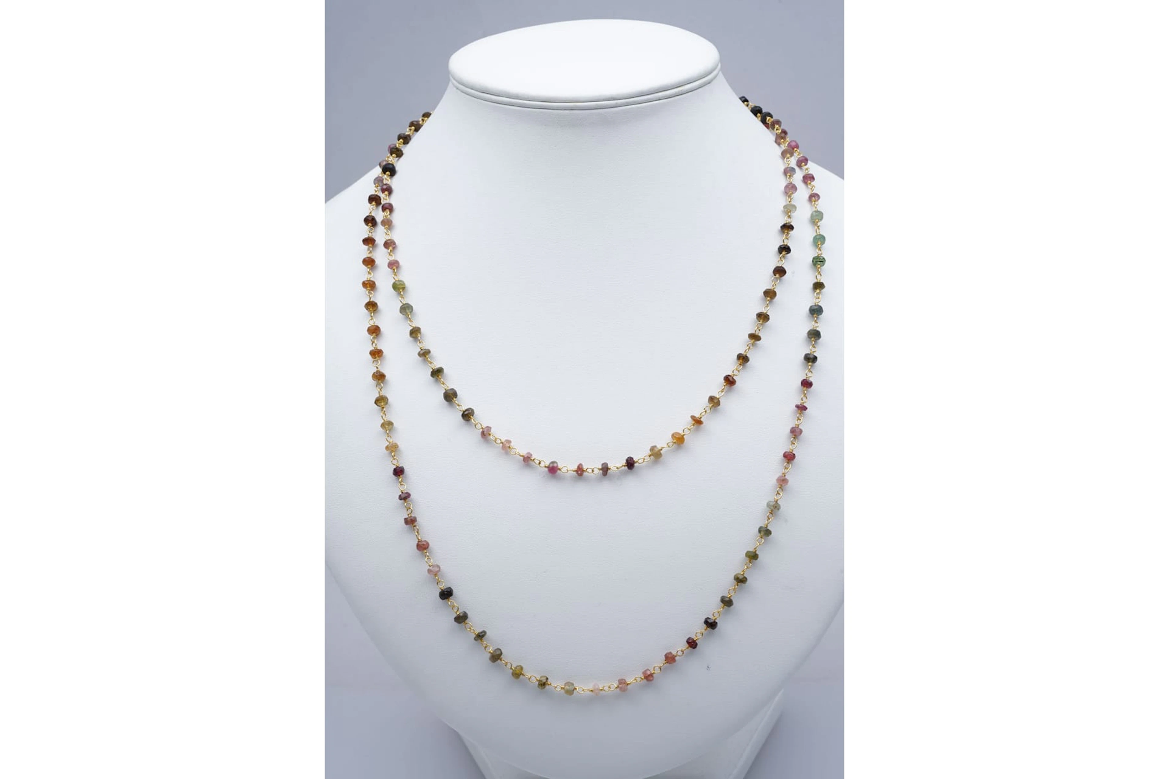 (3610) NECKLACE yellow SILVER 925 / 1000 TOURMALINES