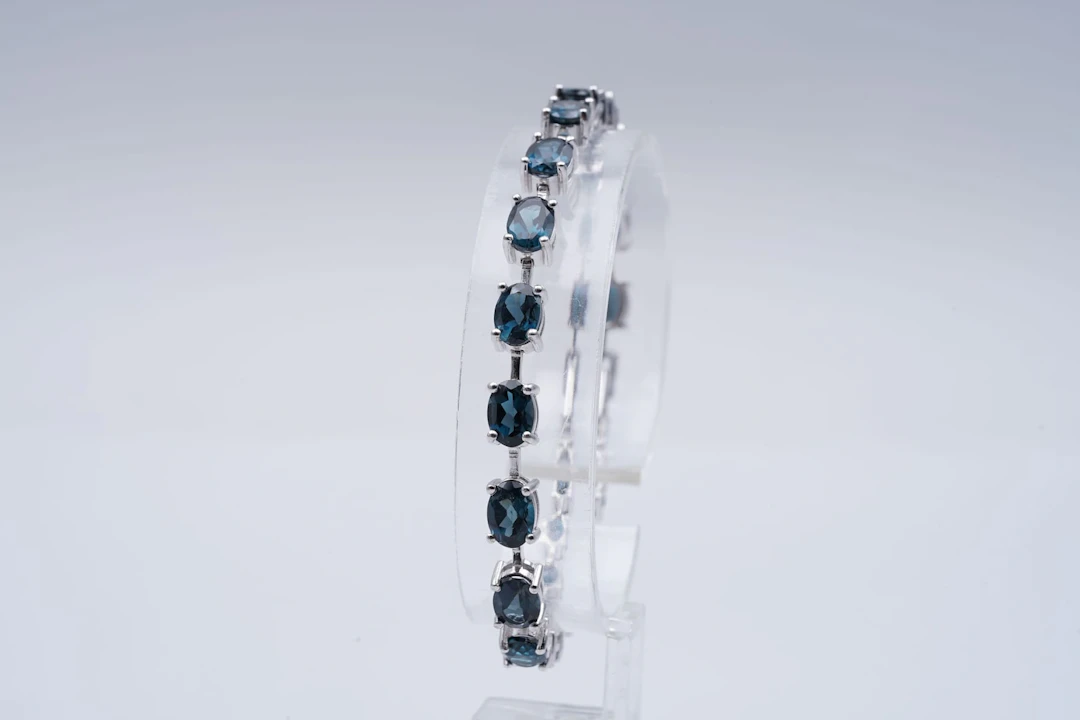 (3398) BRACELET SILVER 925 / 1000 blue london TOPAZES