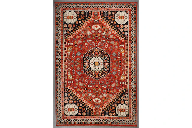 Käsinsolmittu matto, 296 x 195 cm, Sherazi