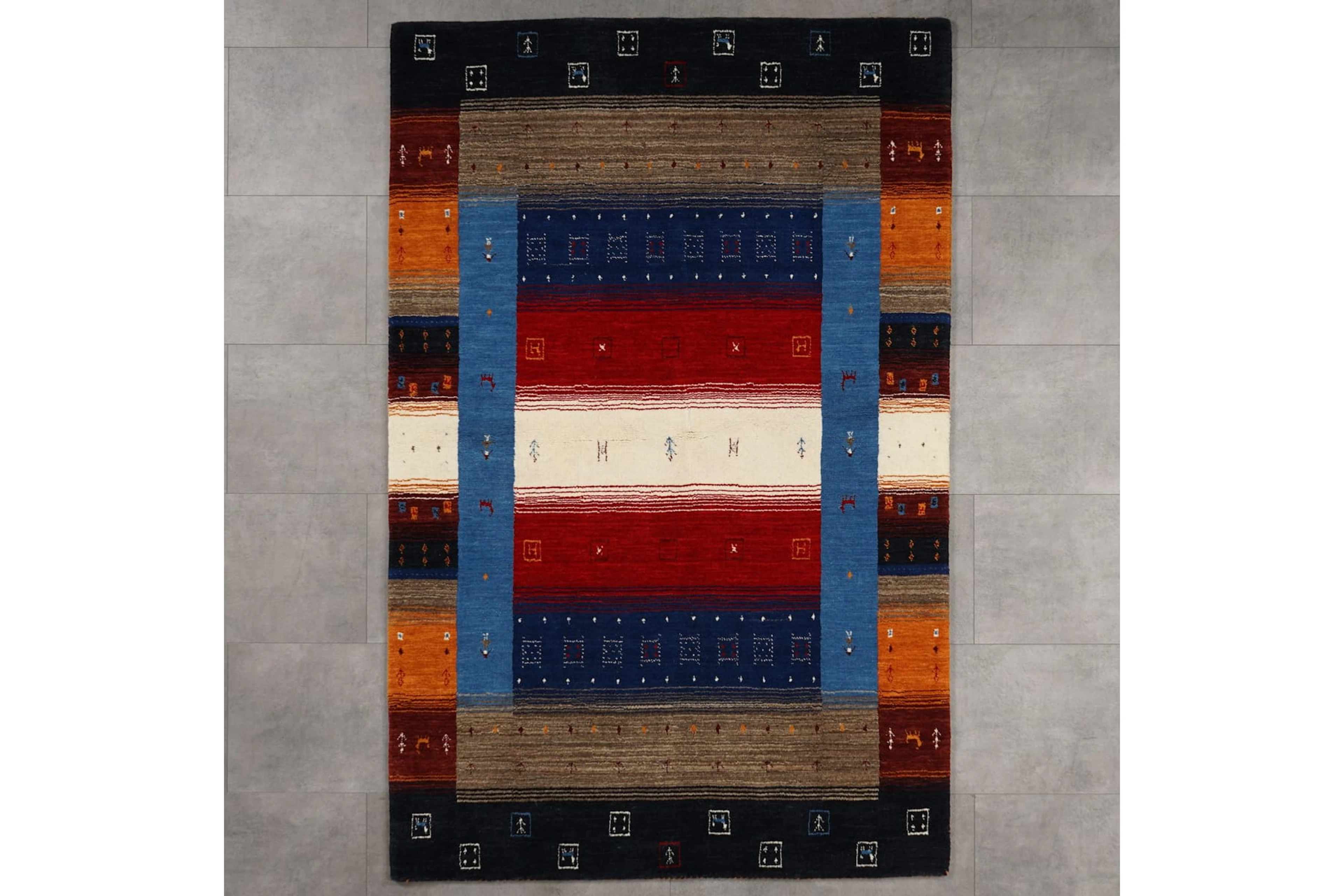 Käsinsolmittu matto, 184 x 120 cm
