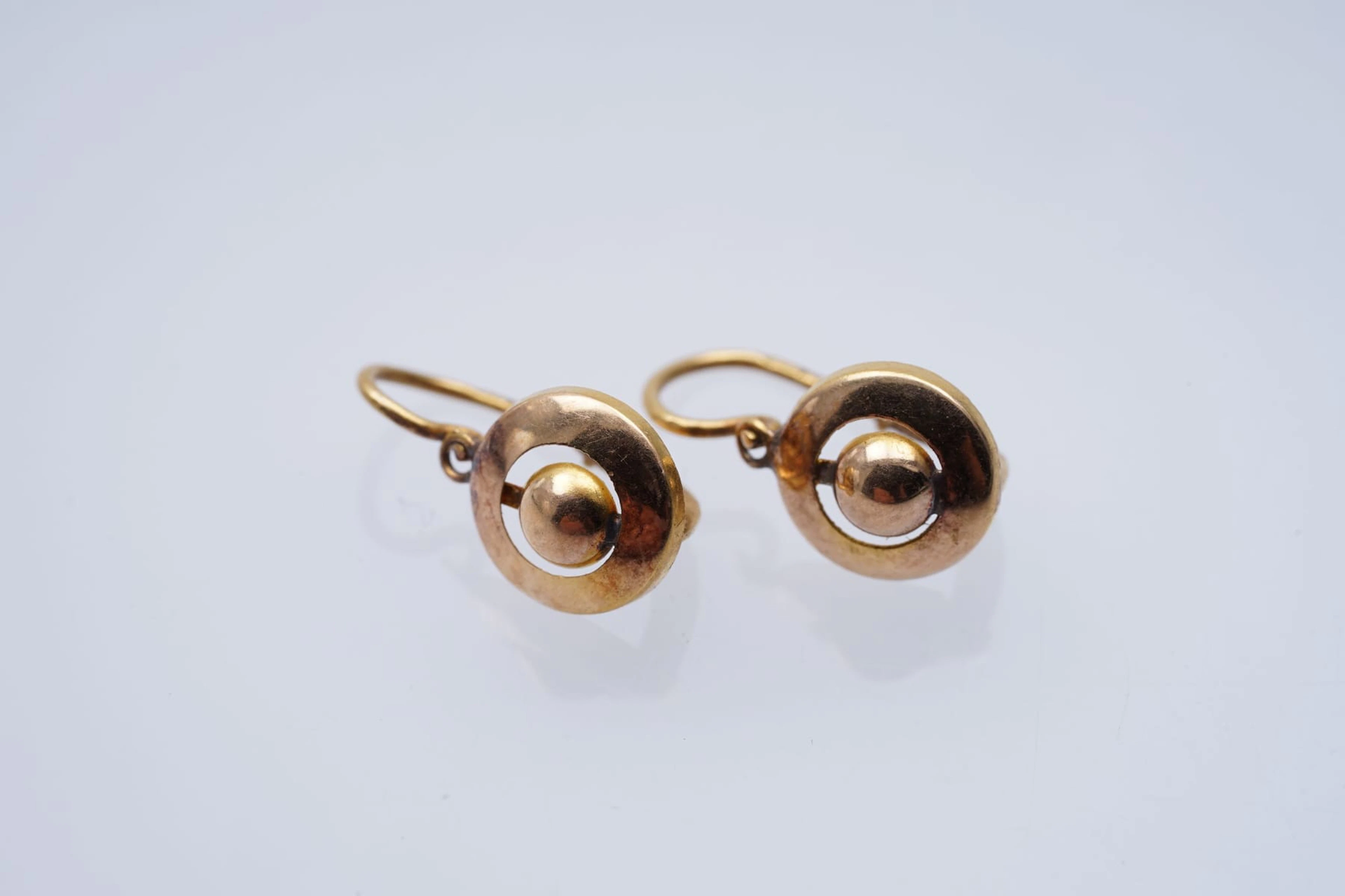 (3229) EARRINGS YG 750 / 1000 Circa 19 ieme " dormeuses " - > 50 Year old
