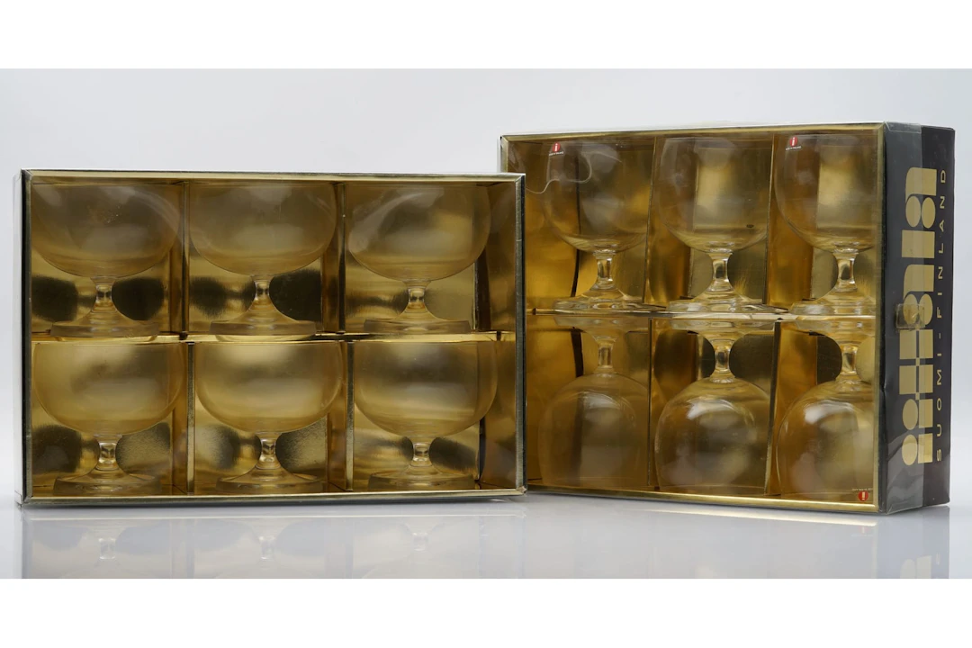 6+6 kpl, TAPIO WIRKKALA, IITTALA, "Seitsemän aurinkoa", alkuperäispakkauksissa