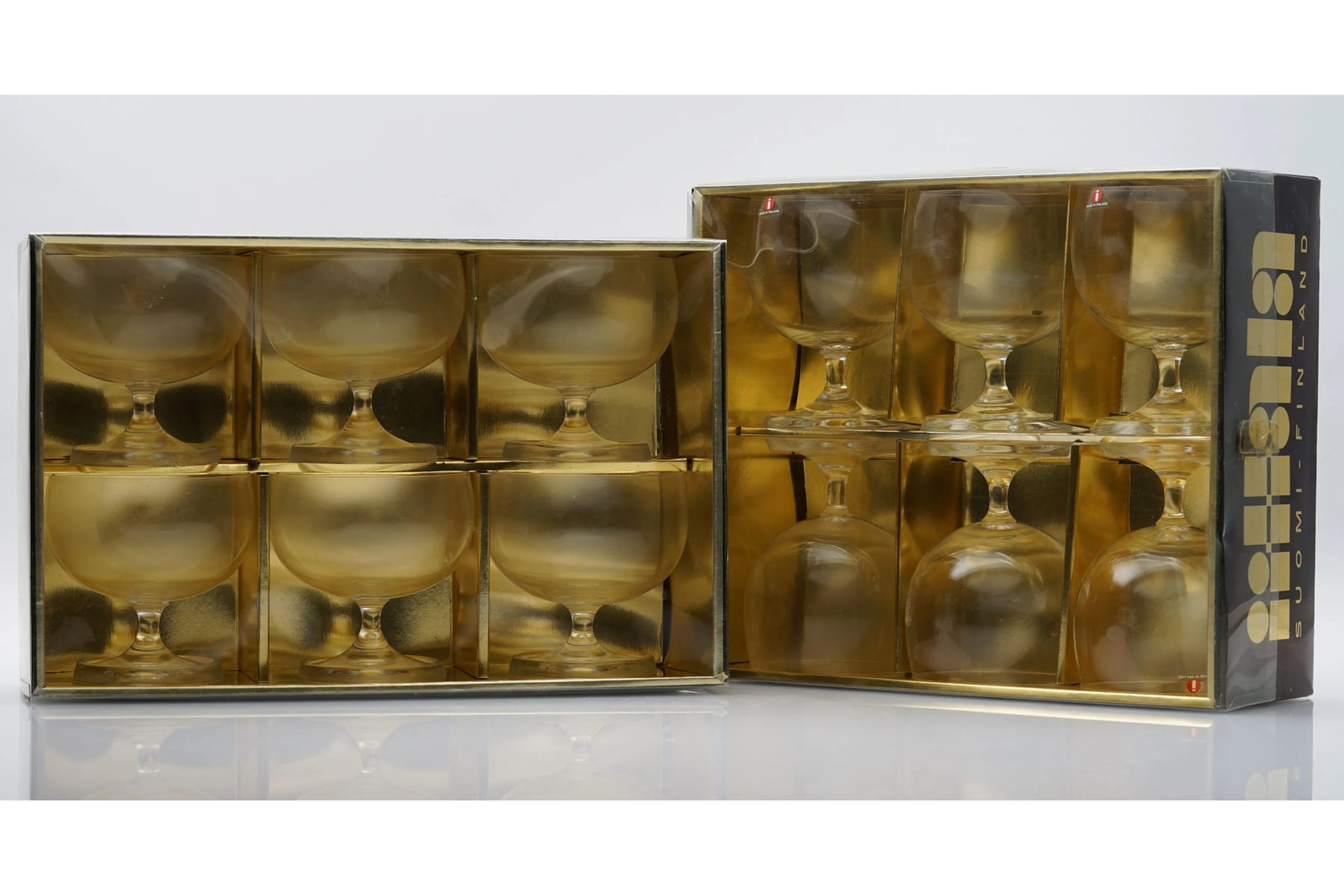 6+6 kpl, TAPIO WIRKKALA, IITTALA, "Seitsemän aurinkoa", alkuperäispakkauksissa