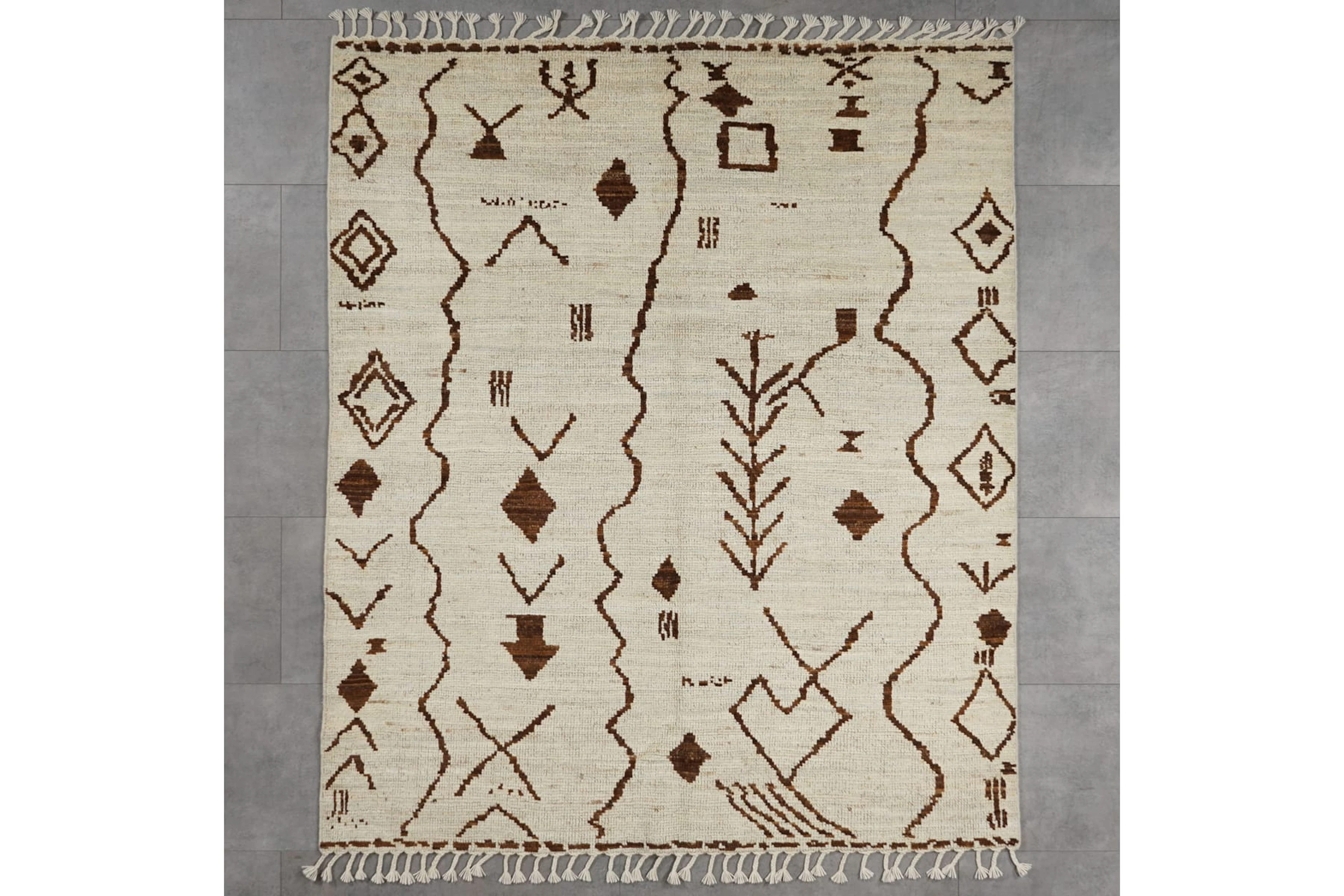 Käsinsolmittu matto, 157 x 133 cm, Berber