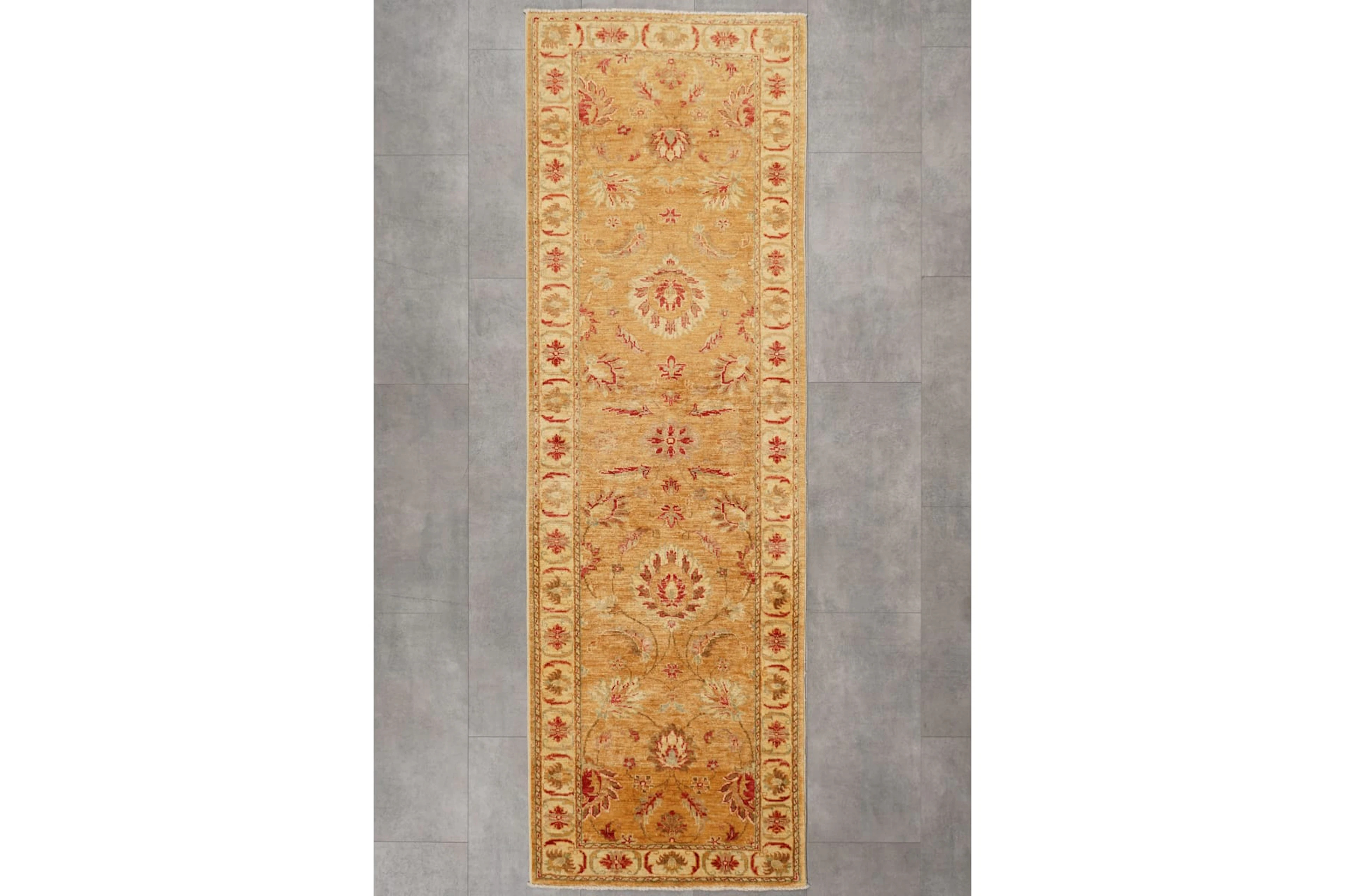 Käsinsolmittu matto, 248 x 78 cm, Ziegler