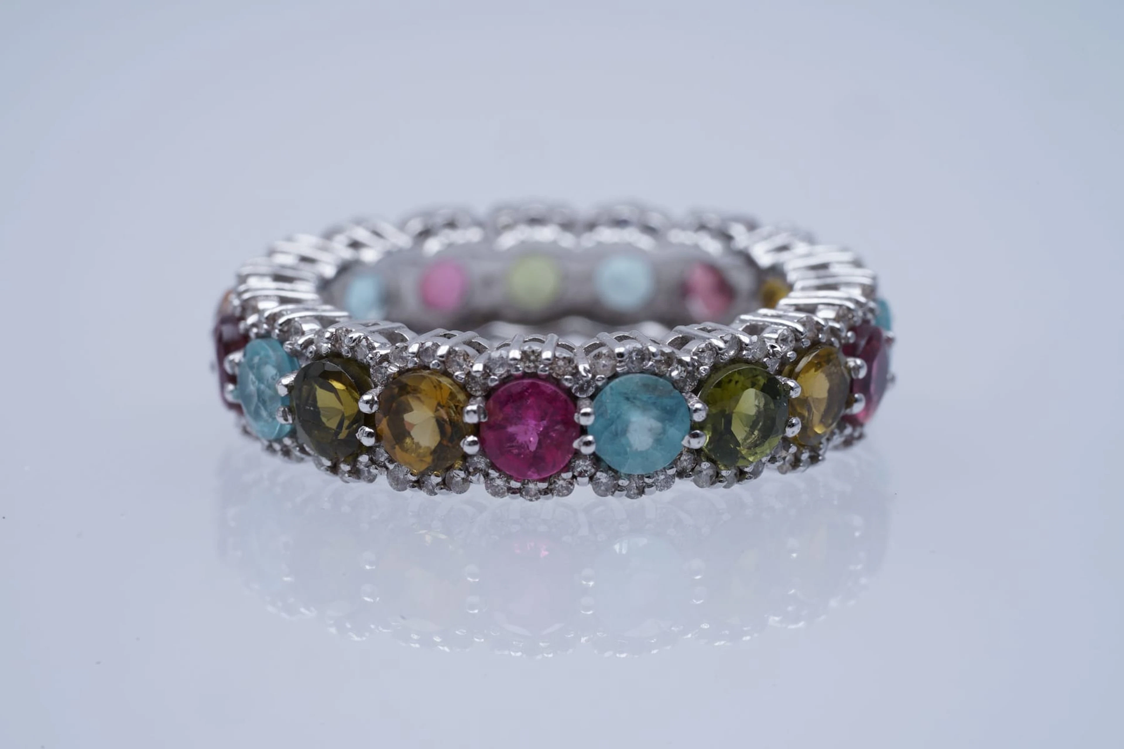 ETERNITY RING WG 375/1000, multicolore TOURMALINES (3,15), DIAMONDS