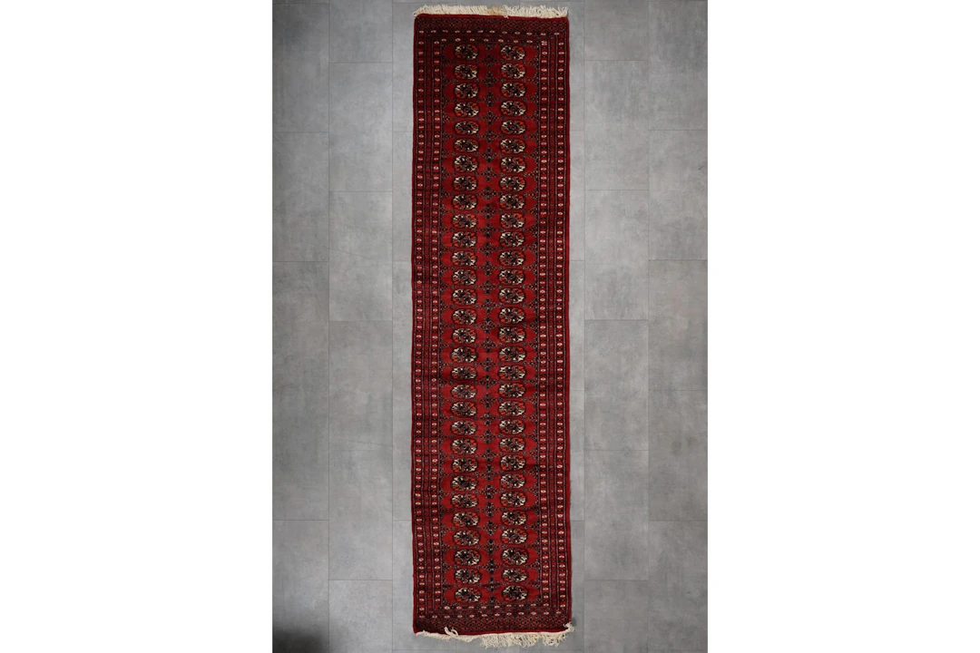 Käsinsolmittu matto, 309 x 79 cm