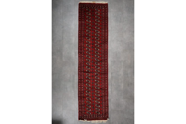 Käsinsolmittu matto, 309 x 79 cm