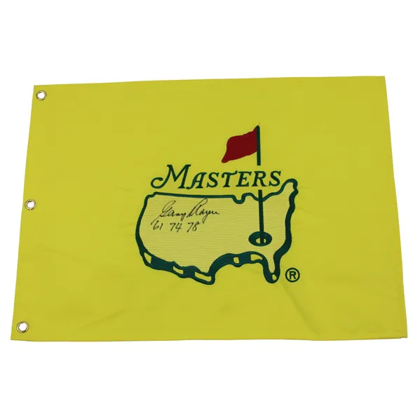 Gaey Rflag Gary Player Signed Masters Undated Embroidered Flag w/