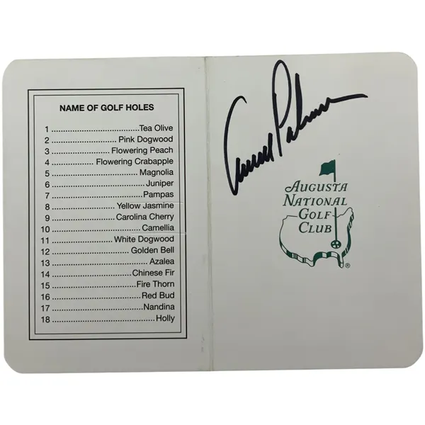 Arnold Palmer Signed Augusta National Golf Club Scorecard JSA ALOA ...