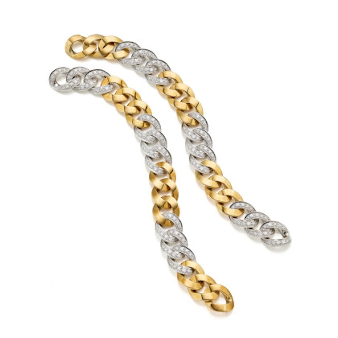 POMELLATO Coppia di bracciali a catena di cm 19,50 circa cadauno in