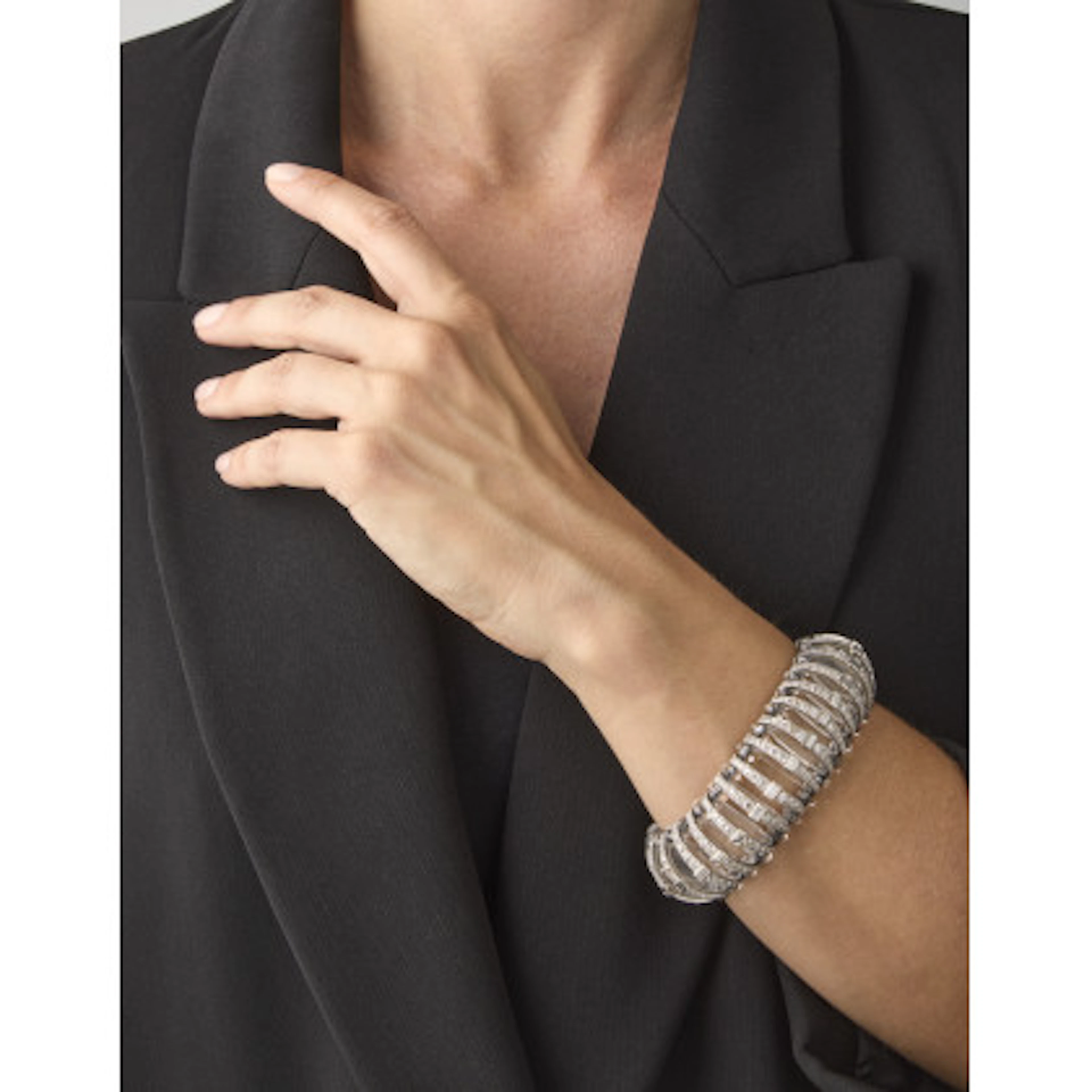 * Bracciale a fascia estensibile di semidischi di paste vitree e boule