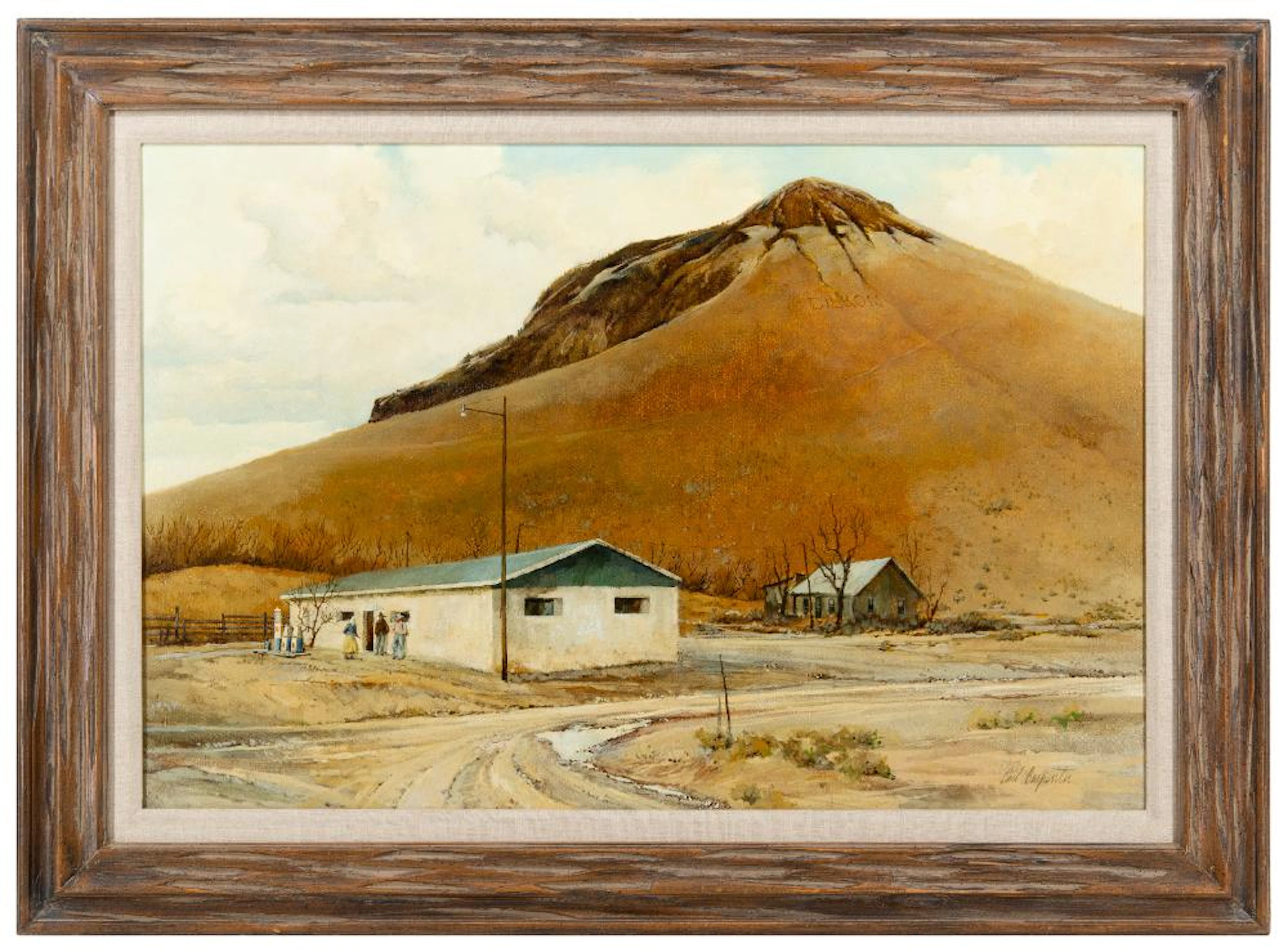EARL CARPENTER "DILKON TRADING POST" OIL ON CANVAS