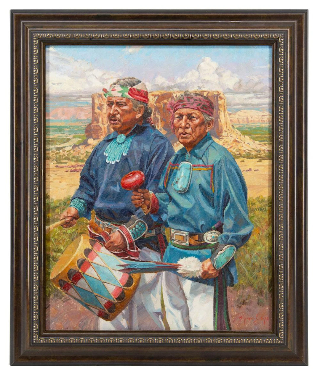 HYRUM C. JOE "ACOMA RAIN SONG" OIL ON CANVAS