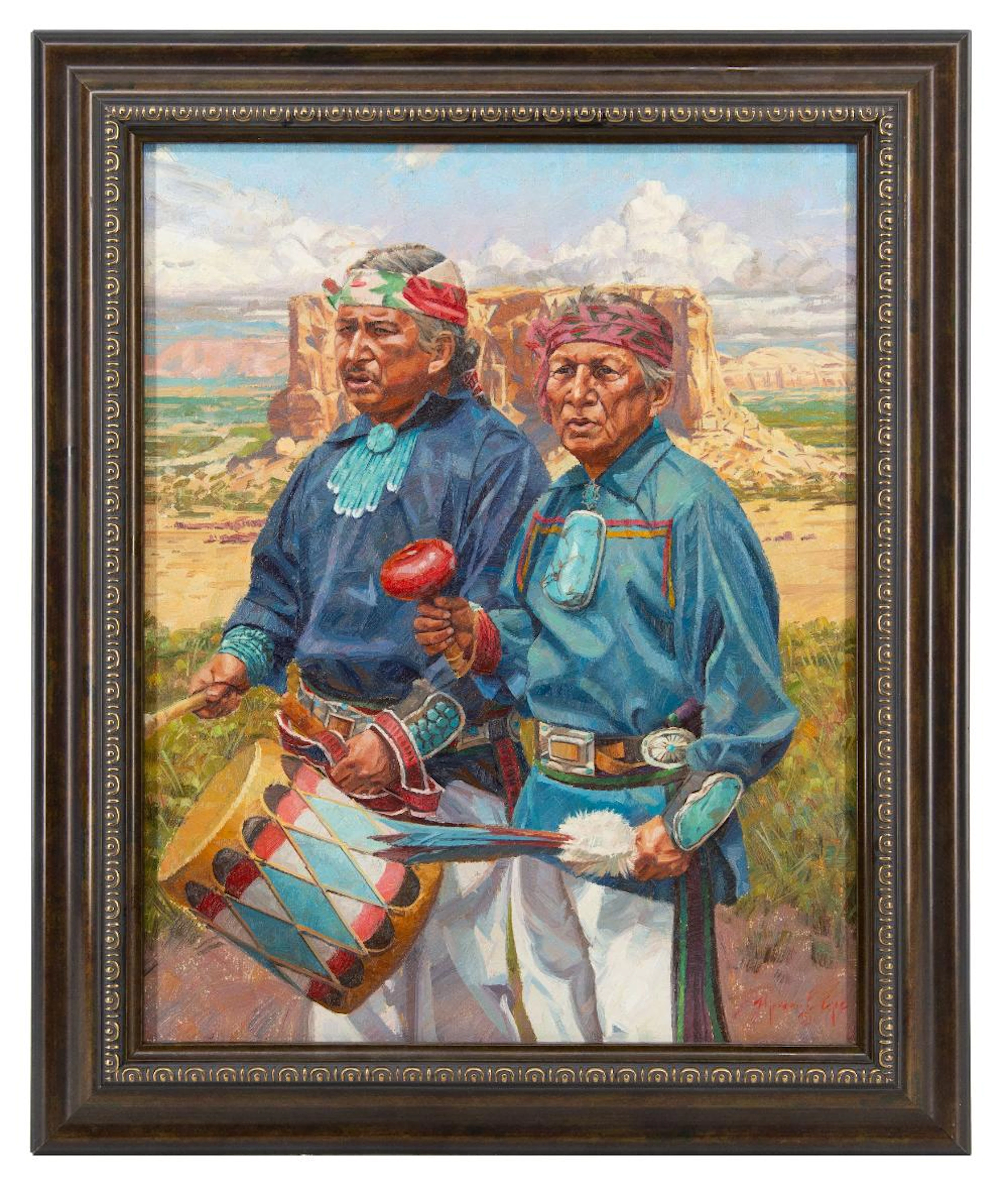 HYRUM C. JOE "ACOMA RAIN SONG" OIL ON CANVAS