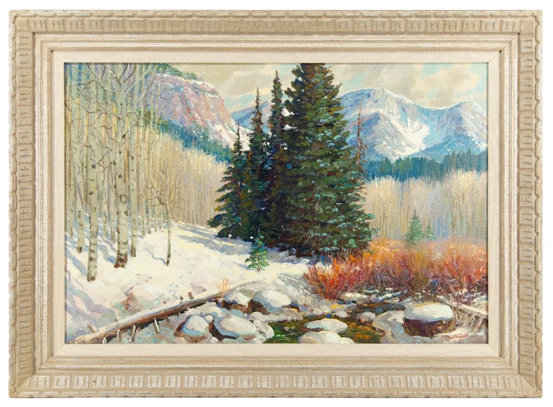 BEN TURNER "WINTER LANDSCAPE" OIL ON CANVAS