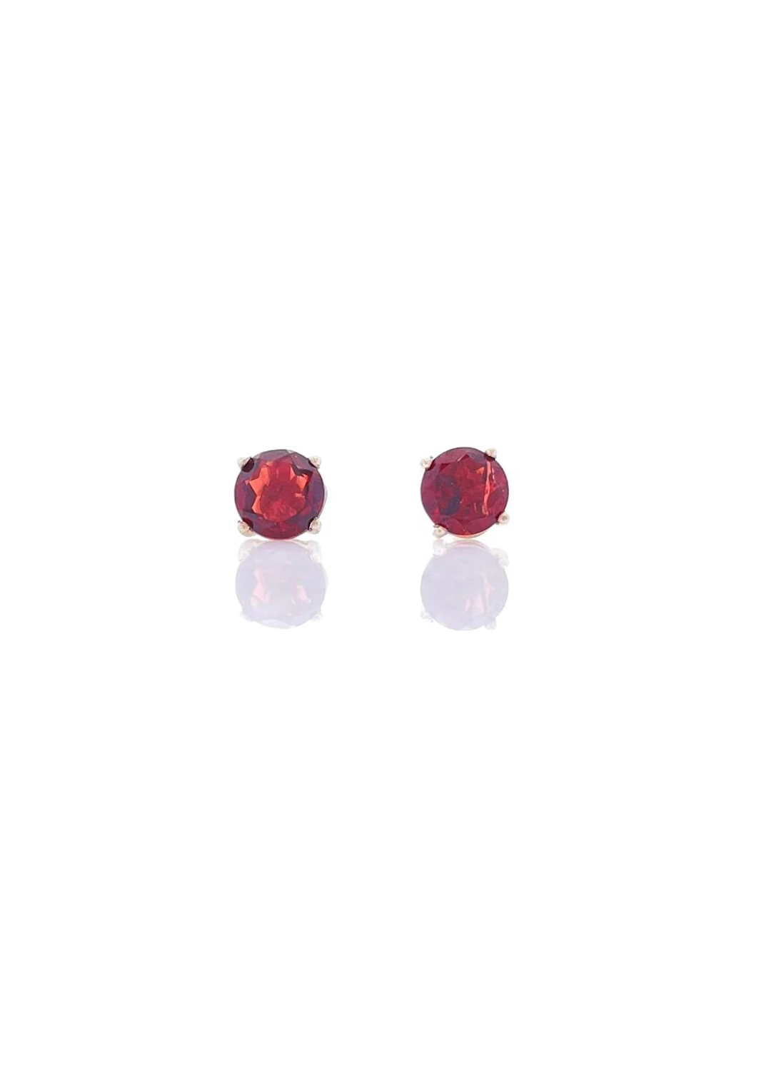 10K YELLOW GOLD 3.00CTTW GARNET STUD EARRINGS