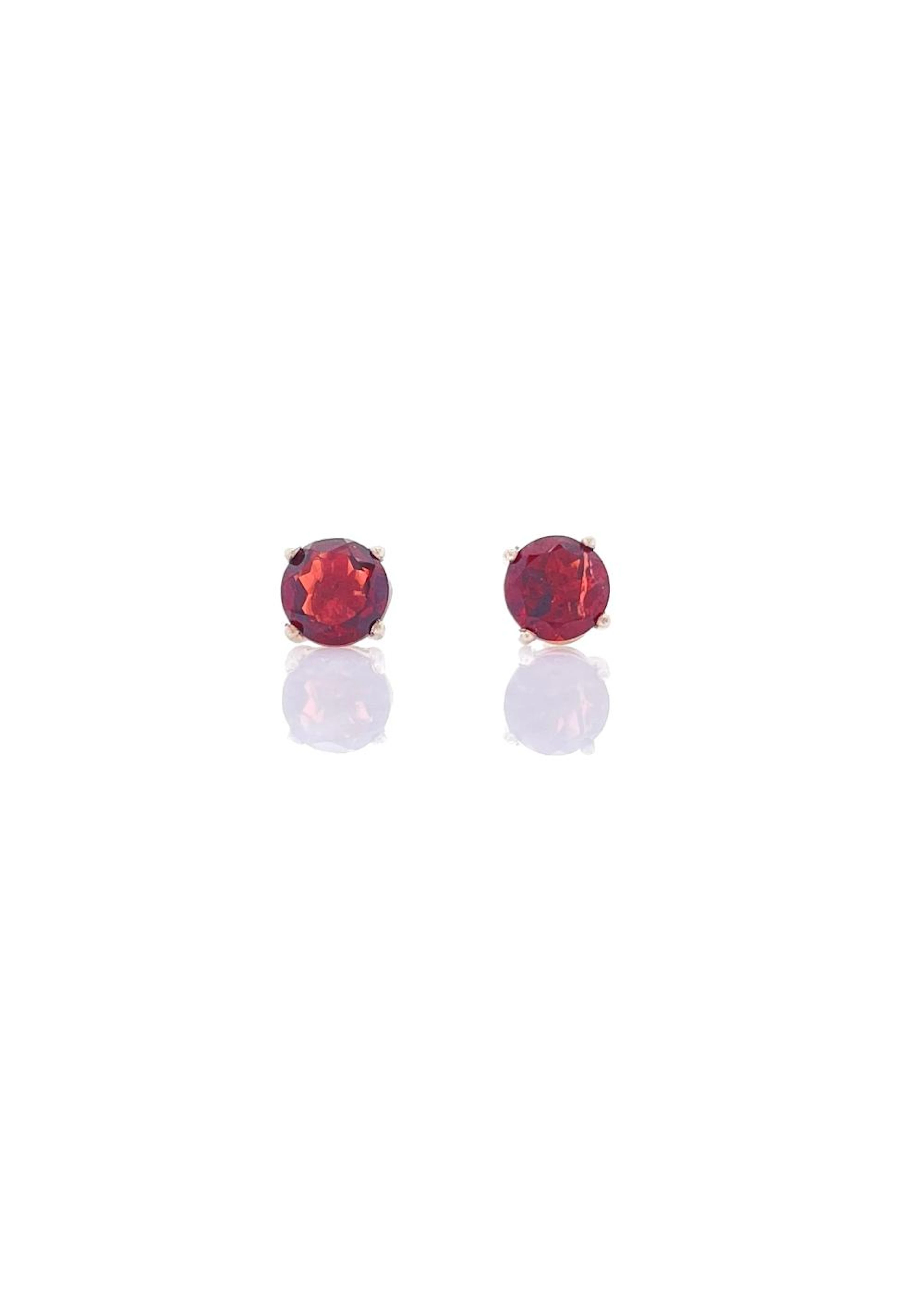 10K YELLOW GOLD 3.00CTTW GARNET STUD EARRINGS