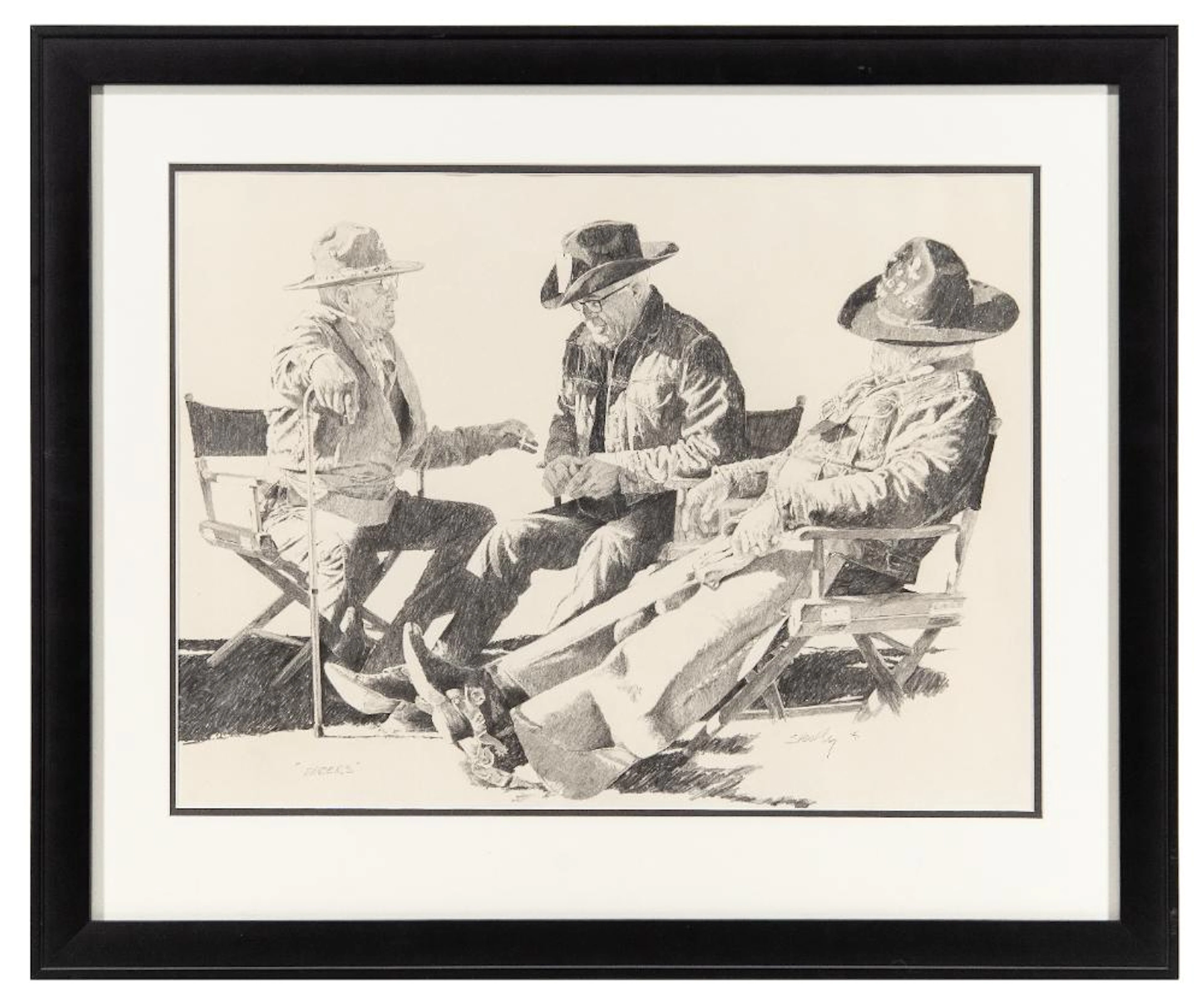 ROBERT "SHOOFLY" SHUFELT "EMBERS" GRAPHITE ON PAPER