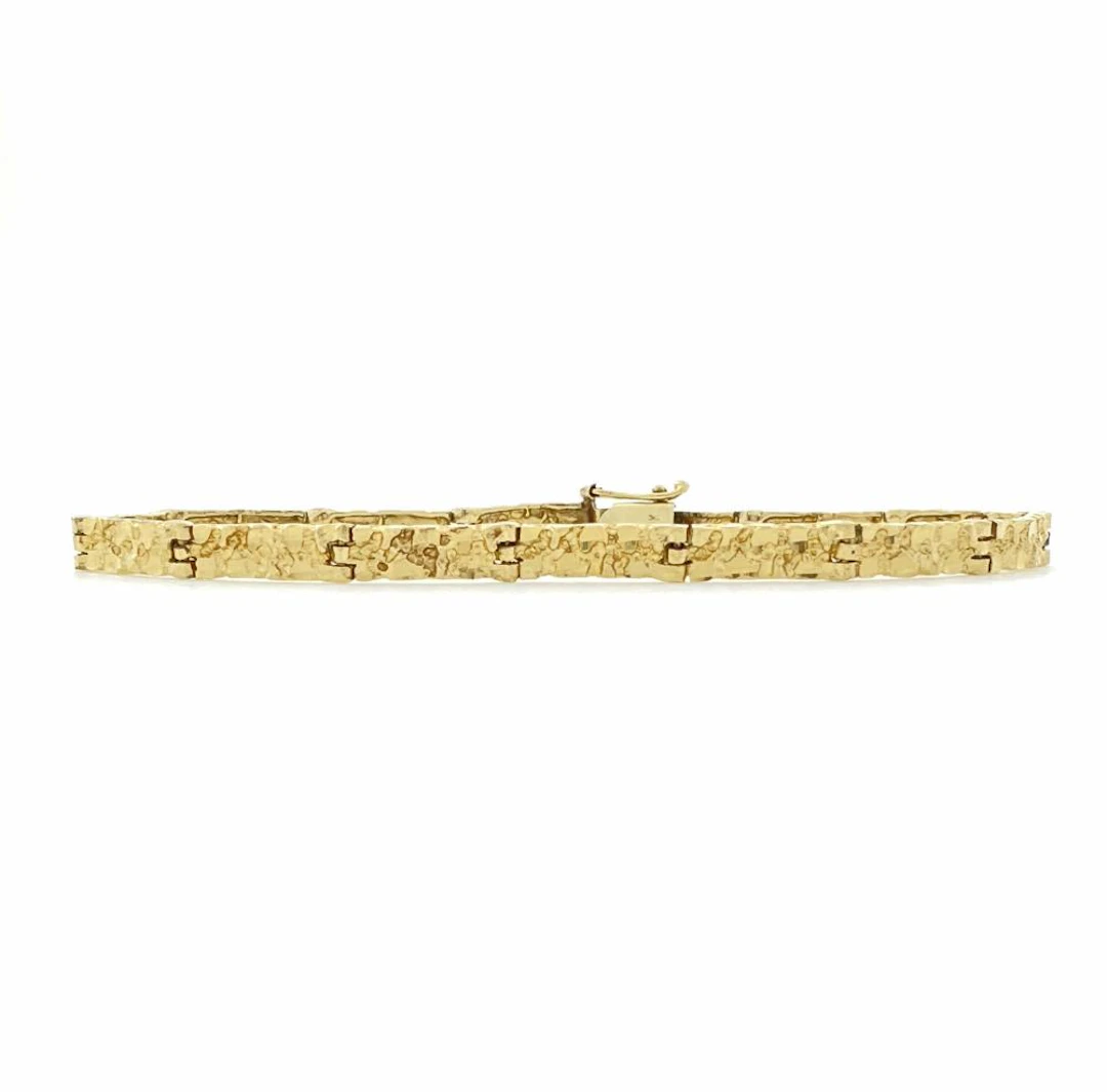 14K YELLOW GOLD NUGGET BRACELET