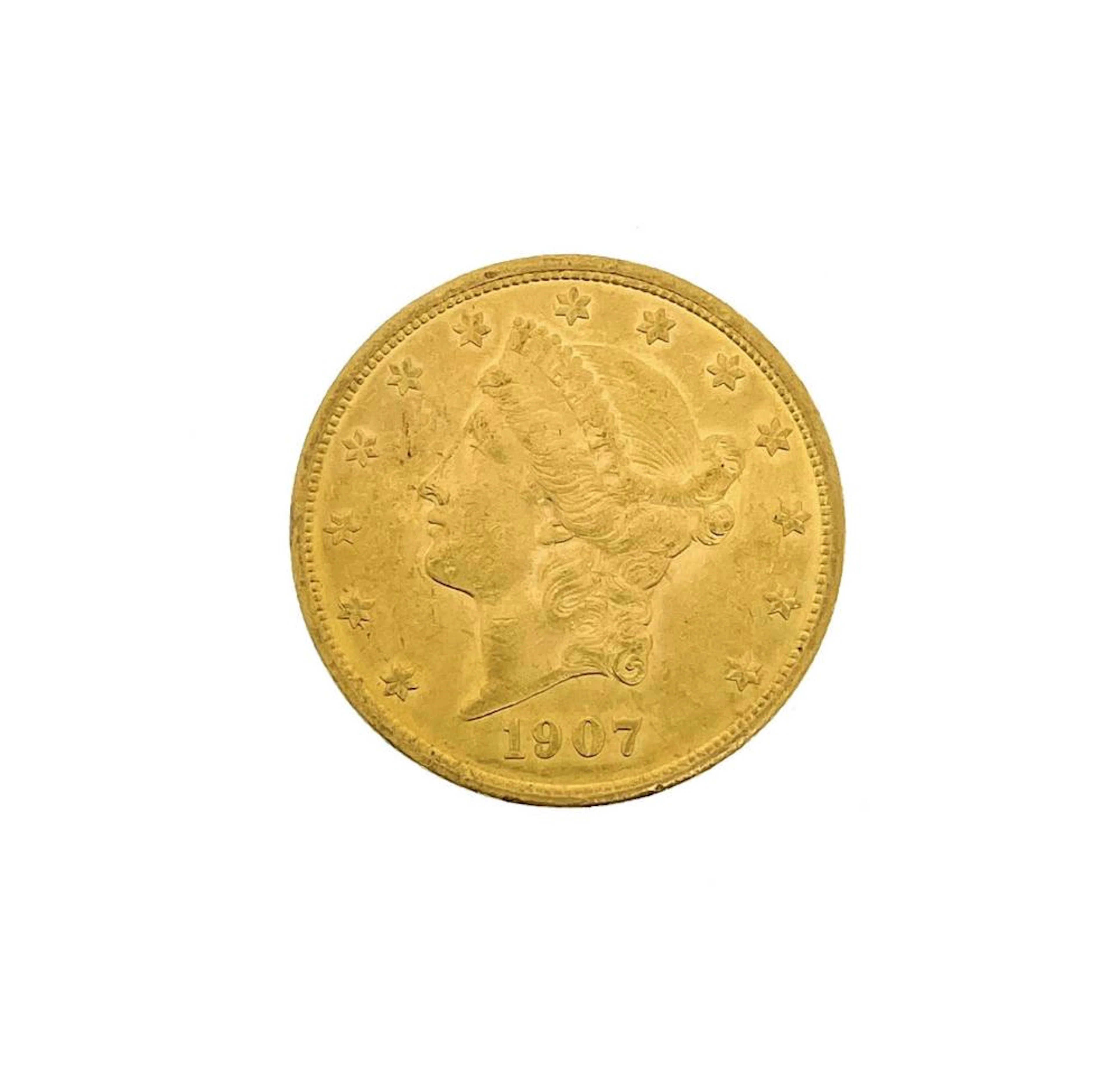 1907 $20 LIBERTY HEAD GOLD DOUBLE EAGLE